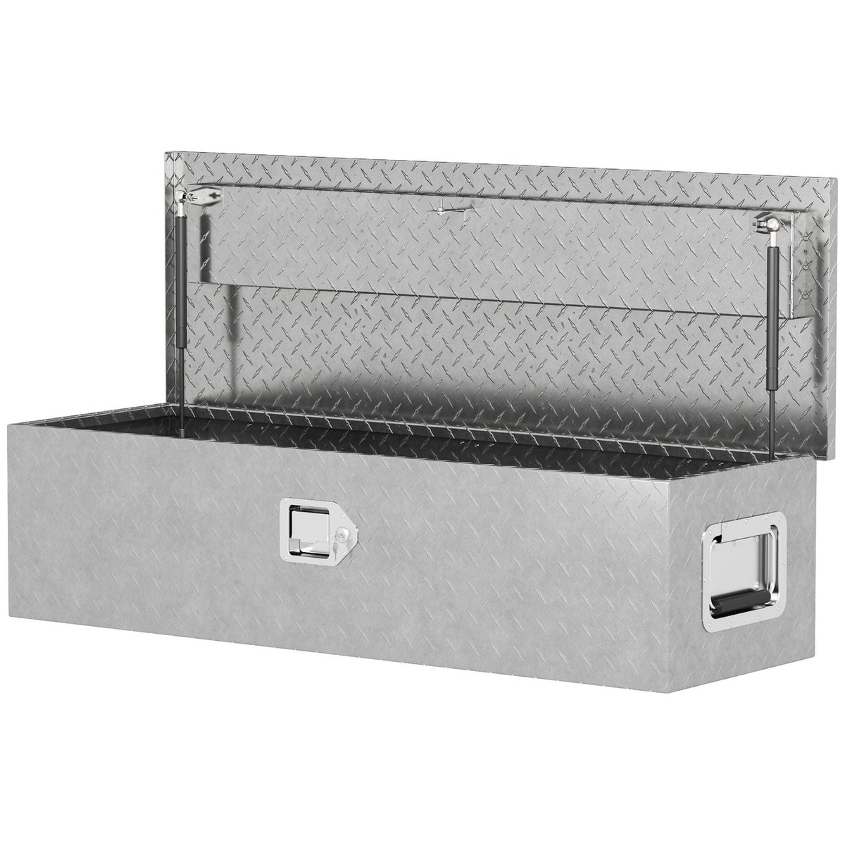 Tool Box Aluminum Storage Box with Side Handles Lock and Keys Truck Tool Box Trailer Storage Box 99 x 33 x 25.5 cm