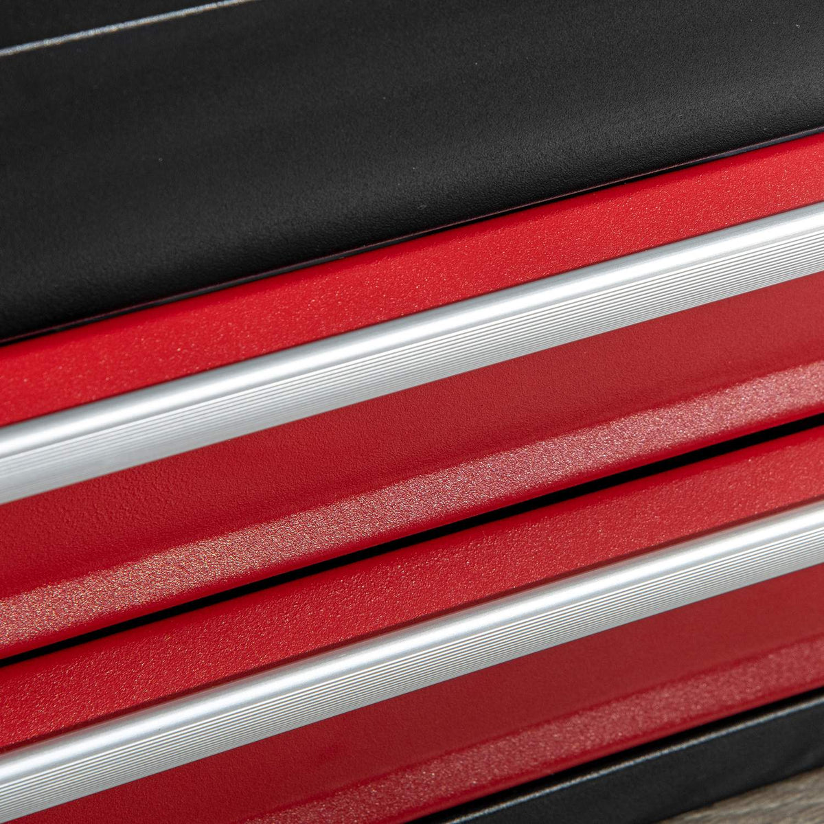 Tool Box Robust Tool Box Without Tools, With Handle, 2 Drawers, Lock, Steel, Black+Red