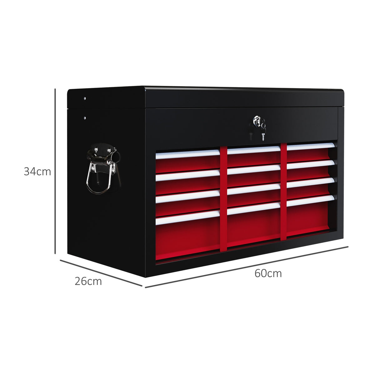Tool Box Tool Box 6 Drawers Lock Tool Box Handle Tool Box Steel Red + Black 60X26X34Cm