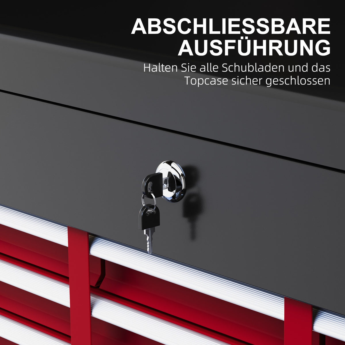 Tool Box Tool Box 6 Drawers Lock Tool Box Handle Tool Box Steel Red + Black 60X26X34Cm