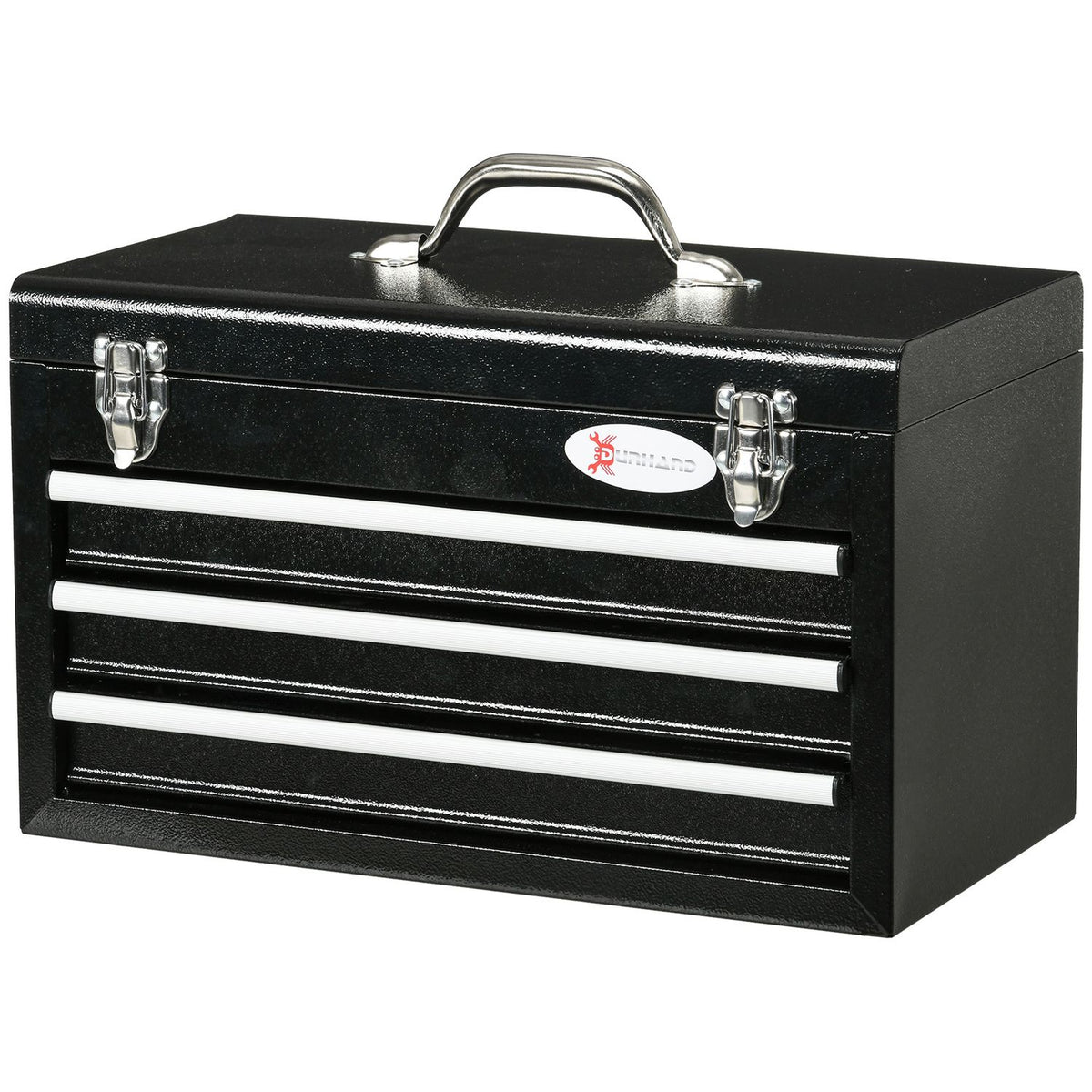 Tool Case 116-Piece Tool Set, Filled Tool Box, Socket Wrenches, Ratchets, 3 Drawers, Steel Housing, Black