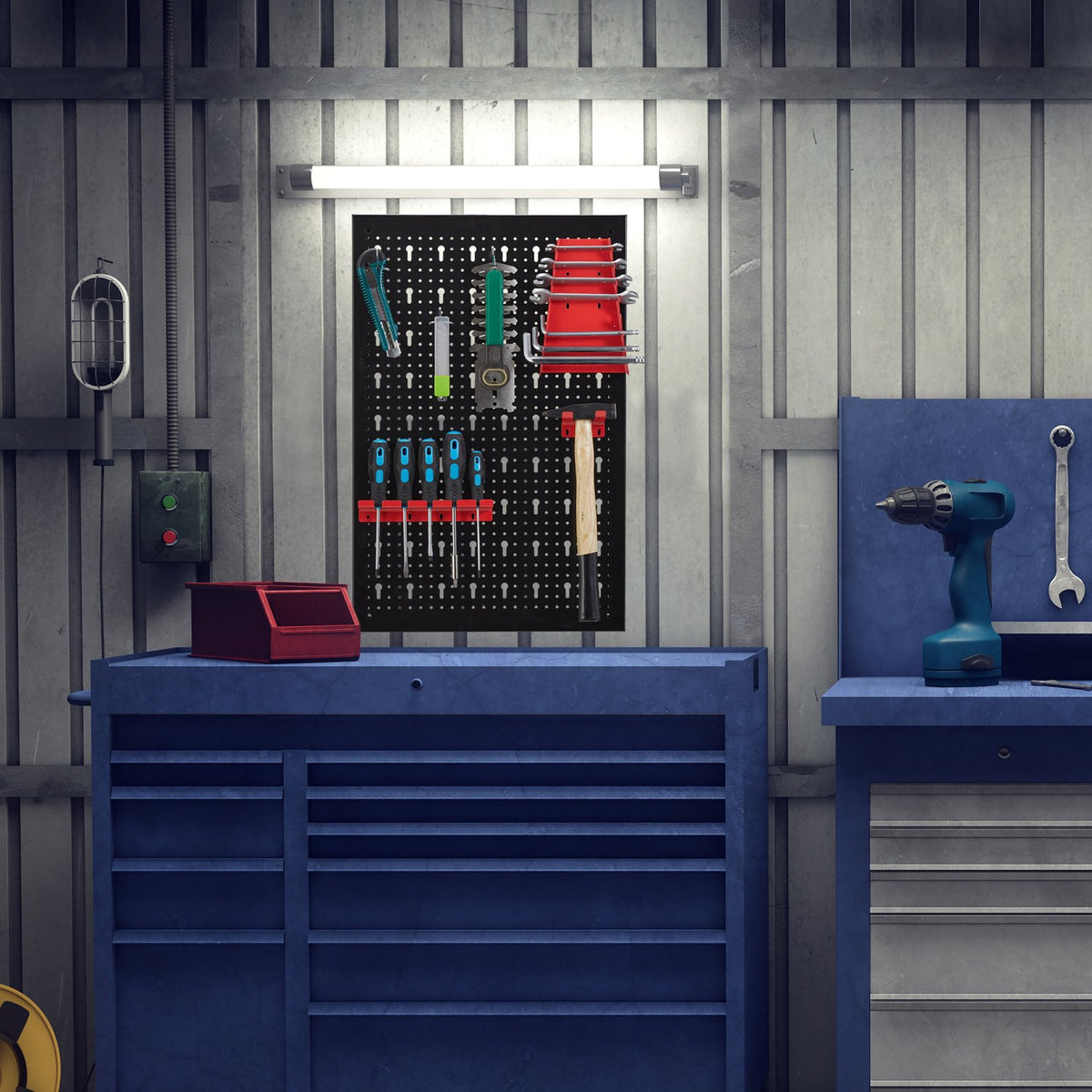 Tool Holder Set, 25-Piece – Black & Red Wall System