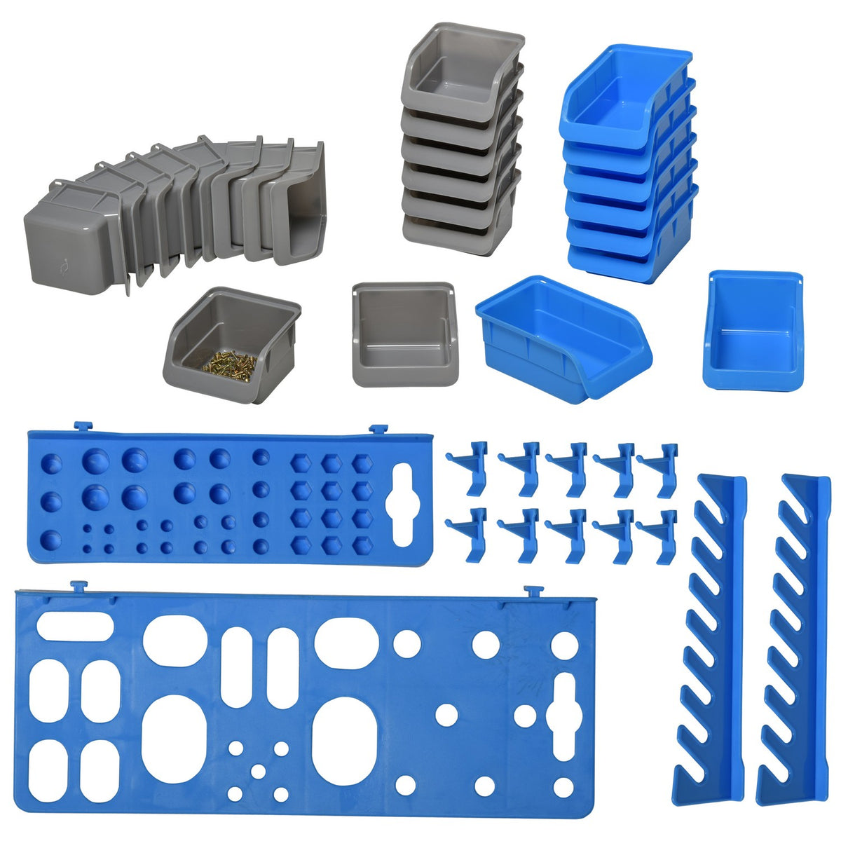 Tool Hole Wall, Tool Holder, Blue+Gray, For Workshop