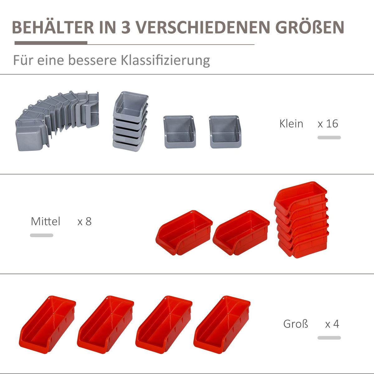 Tool Hole Wall, Tool Holder, Red+Gray, 63.5X22.5X95.5 Cm
