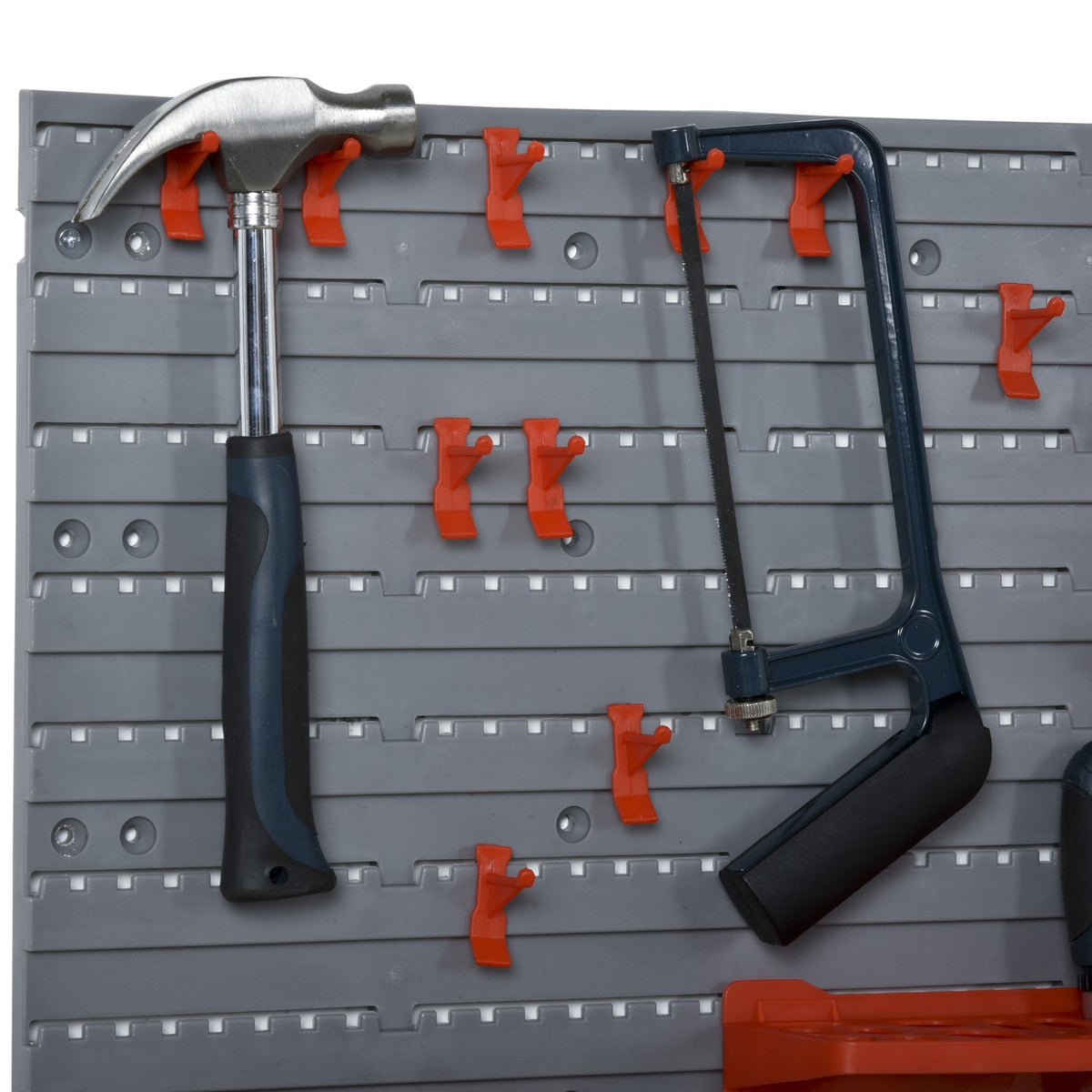 Tool Hole Wall, Tool Holder, Red+Gray, 63.5X22.5X95.5 Cm