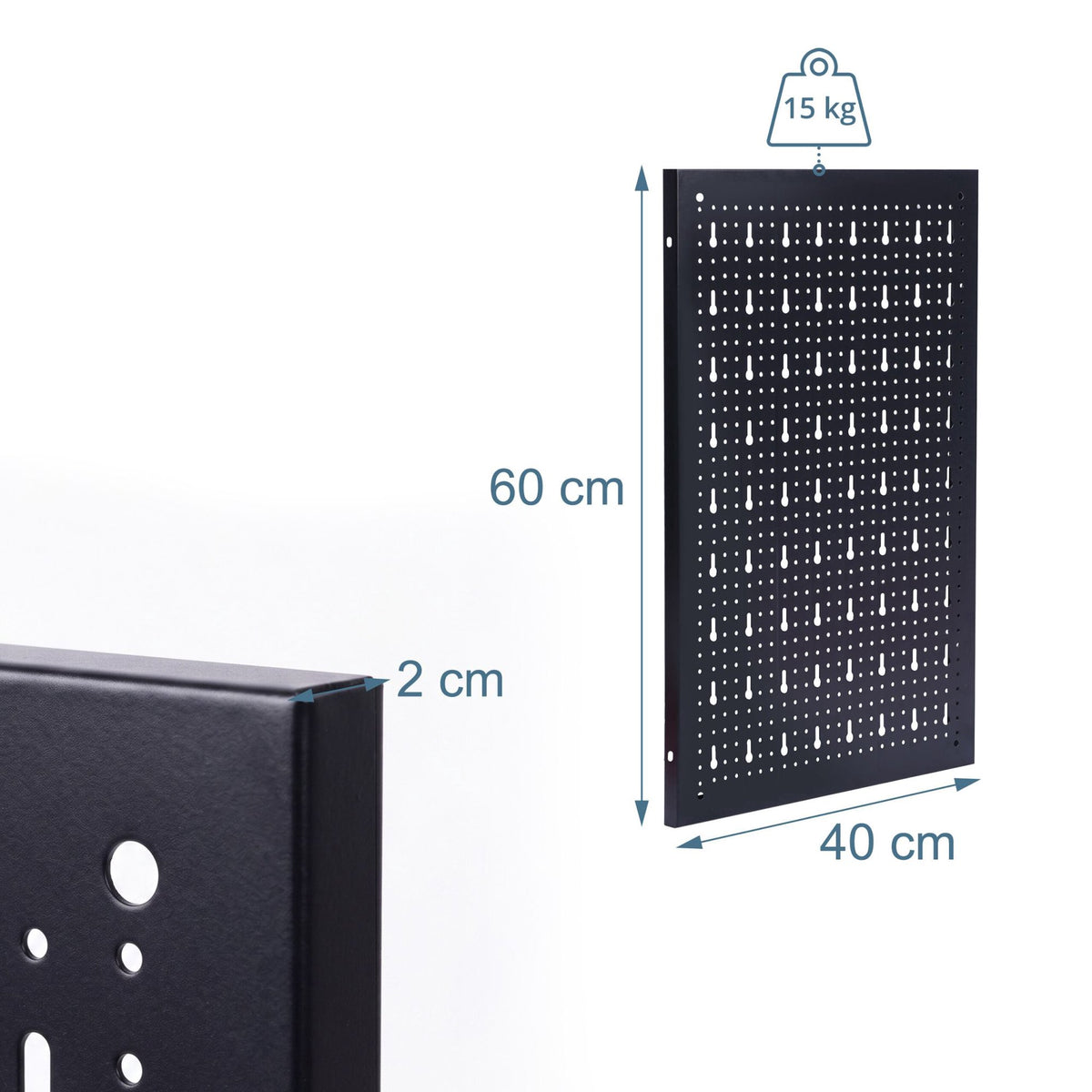Tool Pegboard, Steel Wall-Mount Organizer With Hooks Set