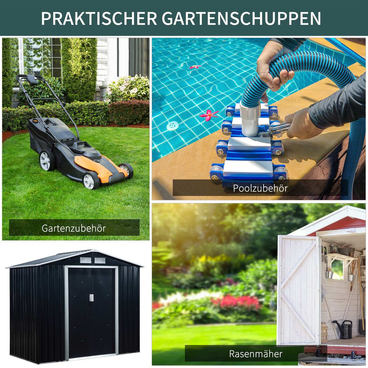 Tool Shed Garden Shed Garden Shed With Floor Frame And Sliding Doors Weatherproof Steel Charcoal Gray 213 X 130 X 185 Cm