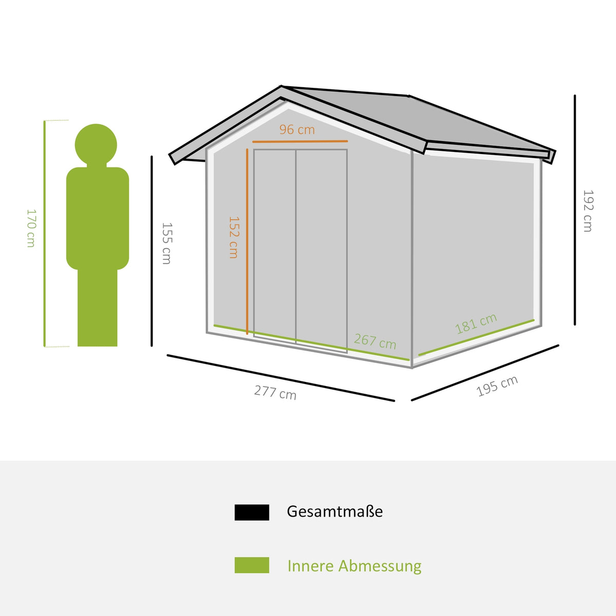 Tool Shed Metal Tool Shed With Foundation Light Green 277 X 195 X 192 Cm