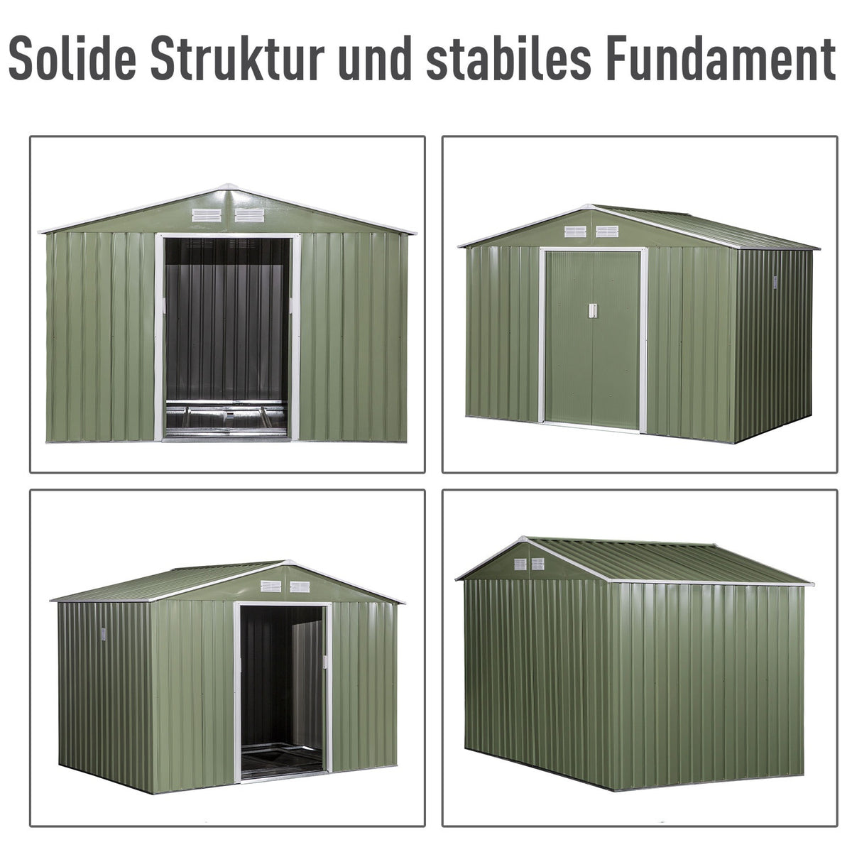 Tool Shed Metal Tool Shed With Foundation Light Green 277 X 195 X 192 Cm