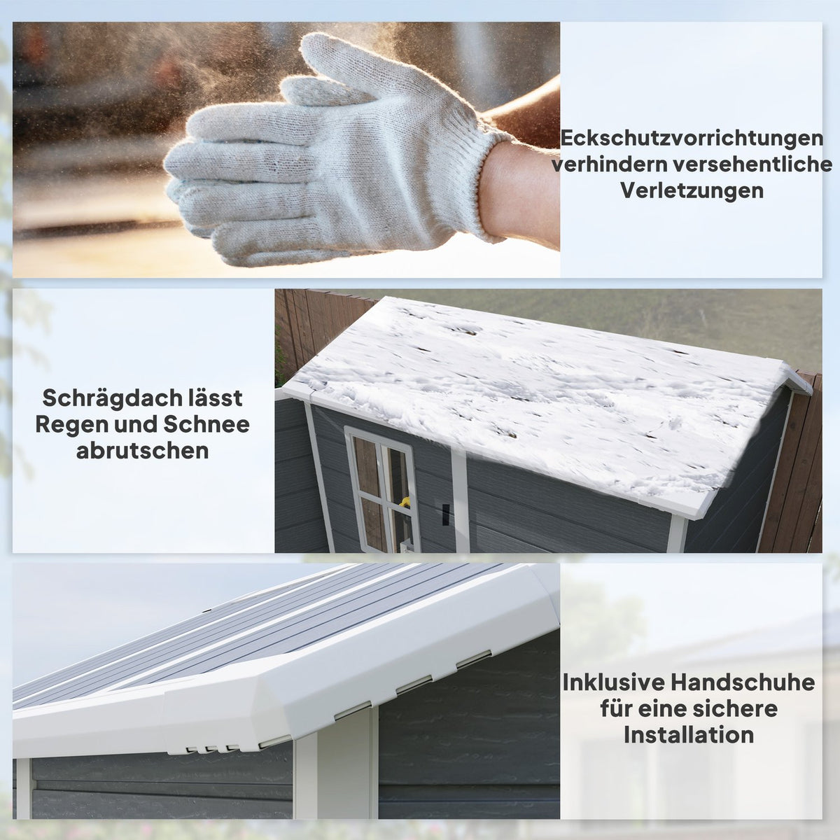 Tool shed 2.1m², waterproof garden house with floor pent roof, 131x186x198/172 cm, tool shed with lockable door, window bicycle garage, garden cabinet made of aluminum, for backyard, garden, gray |
