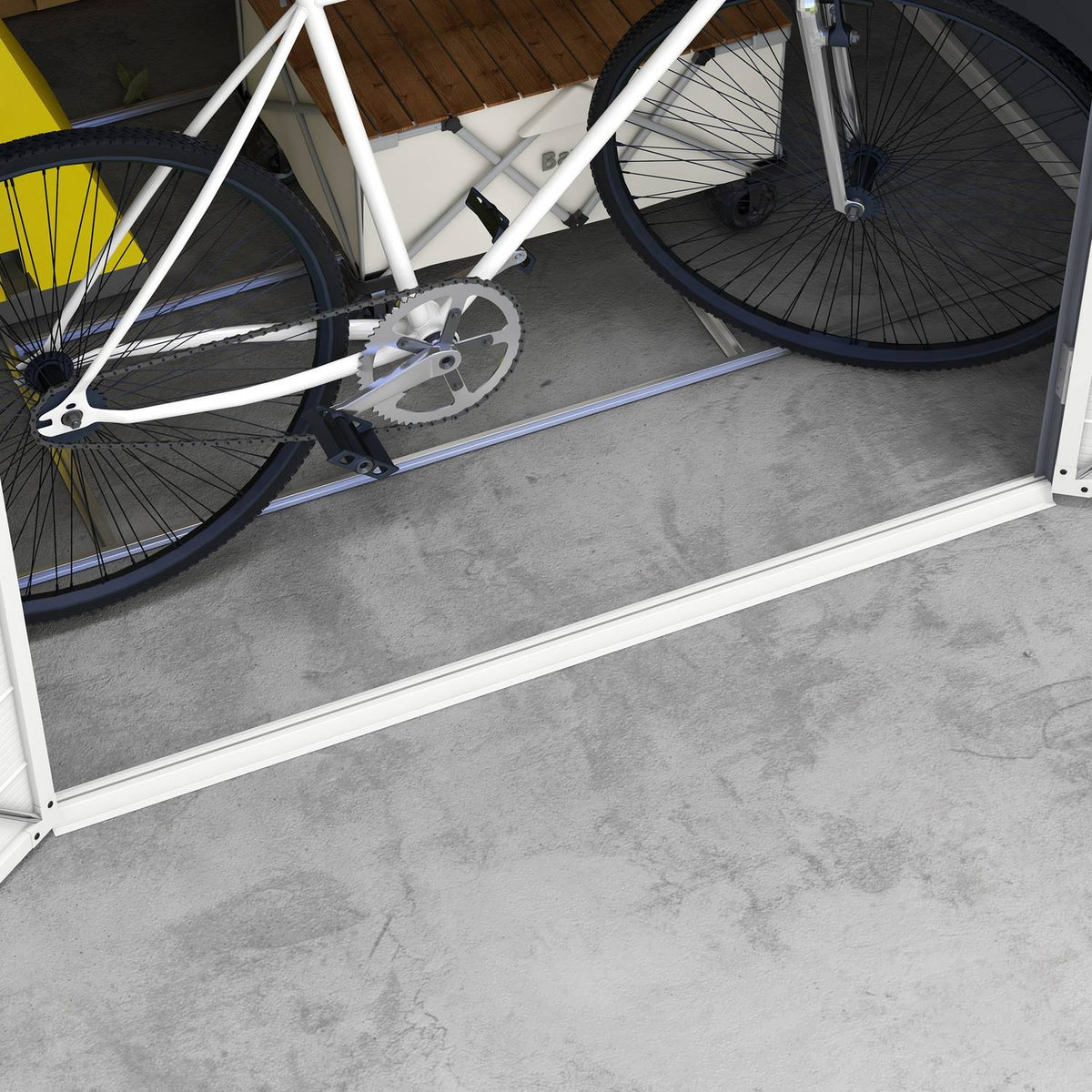 Tool shed 4.1 m³, garden shed with pent roof, 240 x 190 x 180/228 cm, tool shed with lockable door, window, bicycle garage, garden cabinet made of aluminum, for backyard, garden, gray