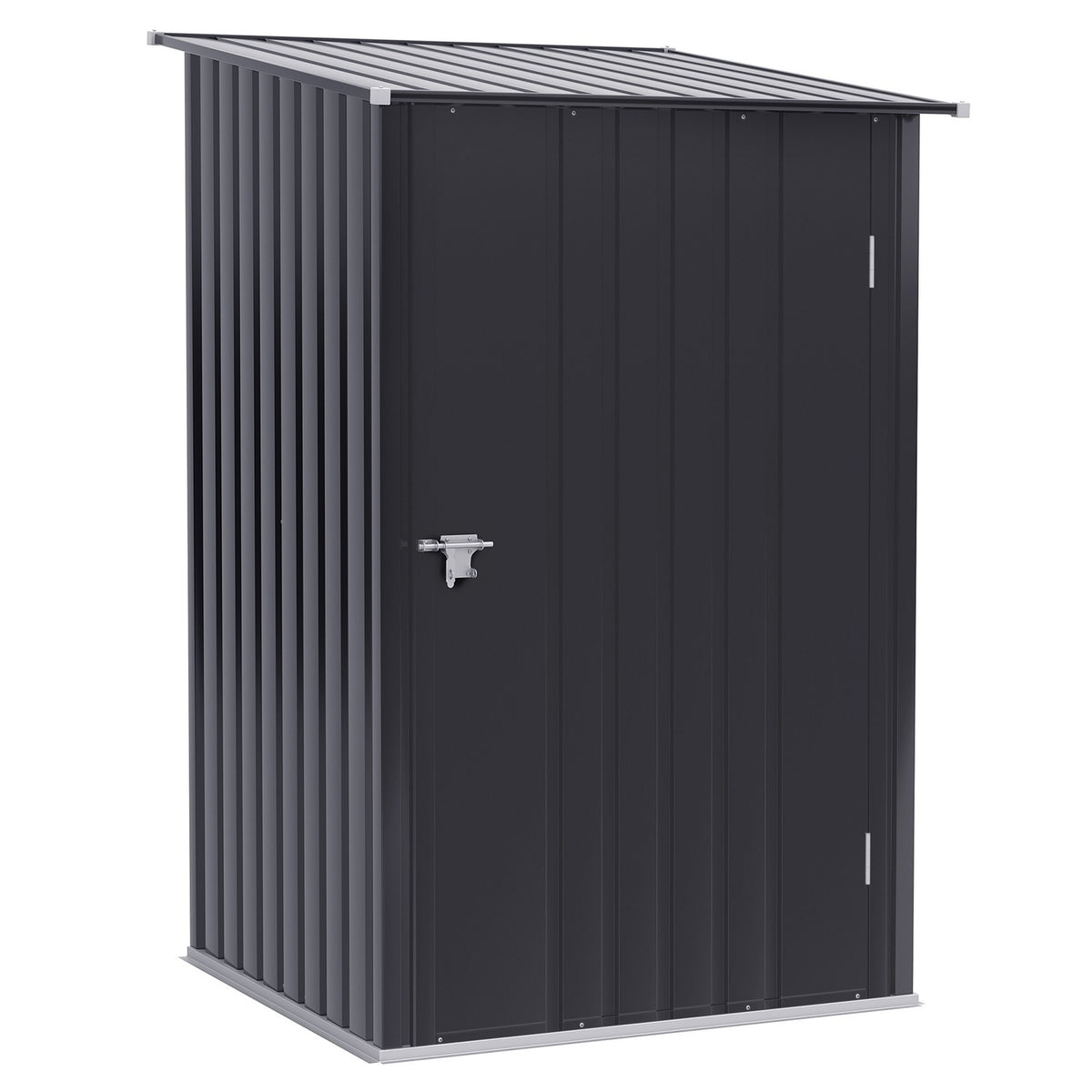Tool shed garden shed 1 x 1 m metal garden shed tool shed 0.92 m² galvanized steel dark gray