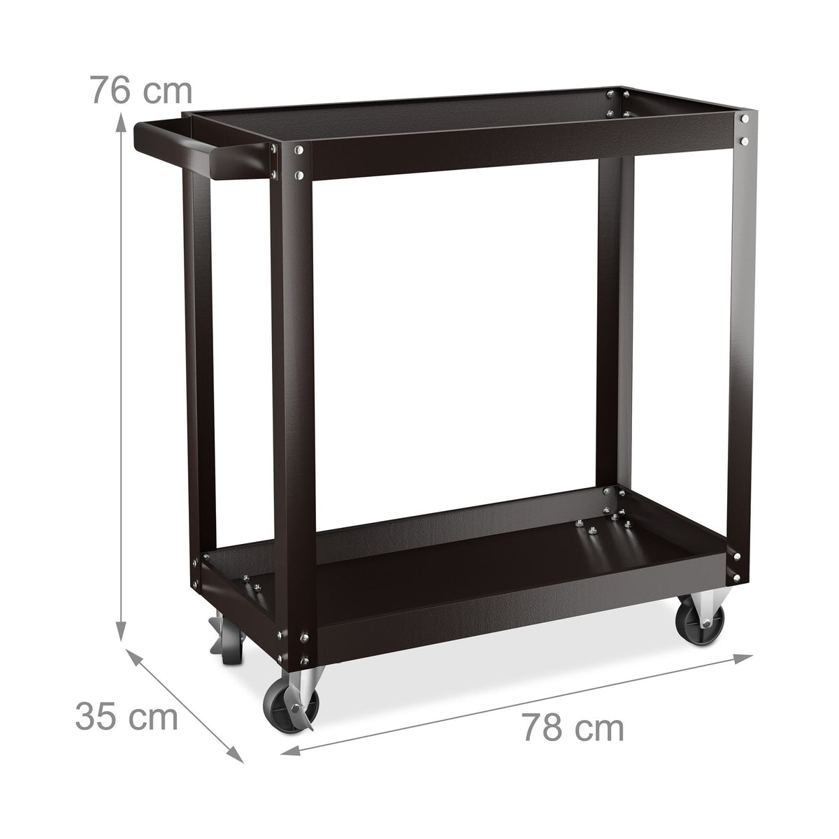 Tool trolley with 2 shelves
