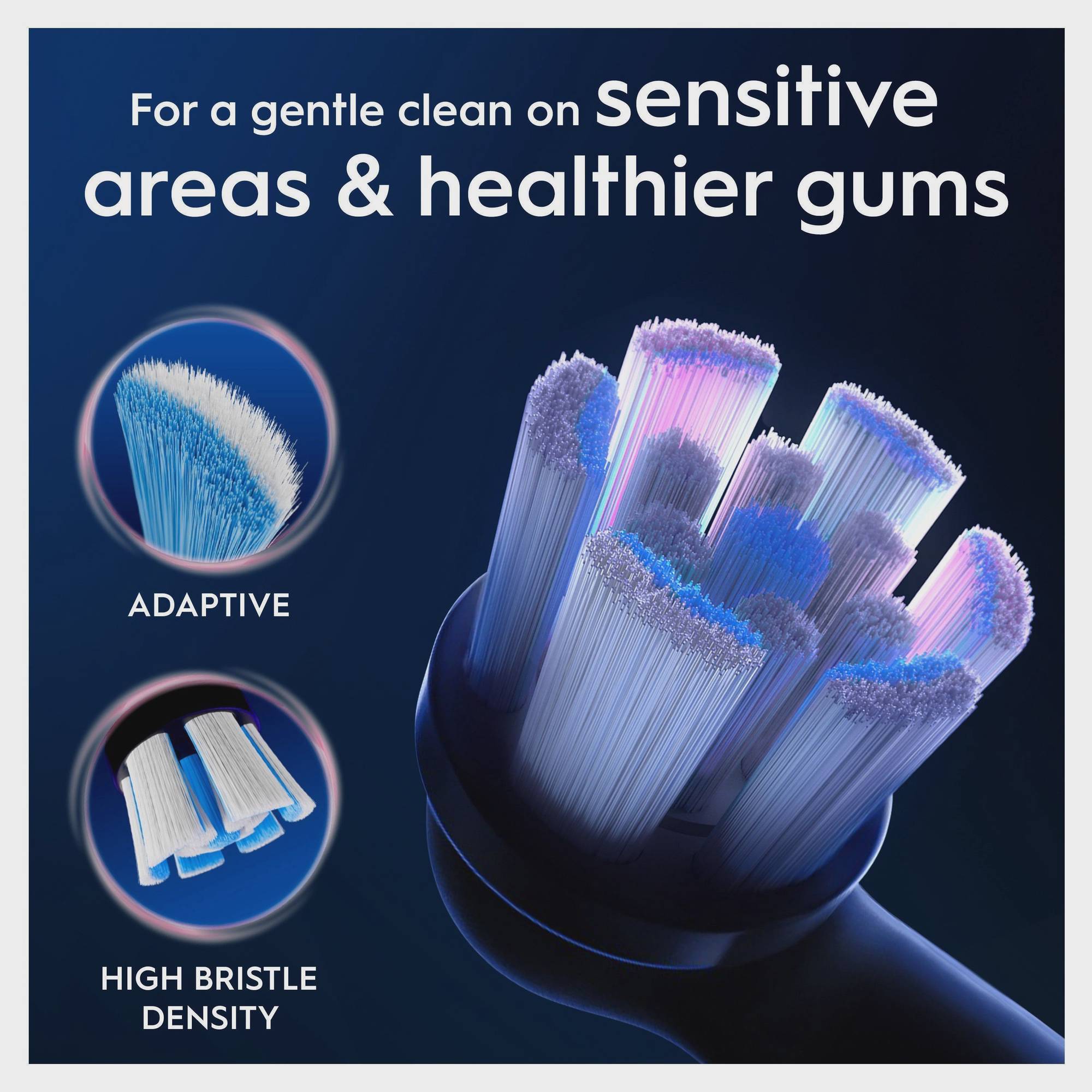 Toothbrush Heads, Gentle Care, Black, 2-Pack