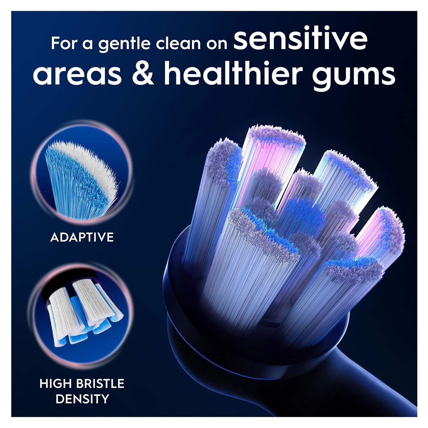 Toothbrush Heads, Gentle Care, Black, 3-Pack