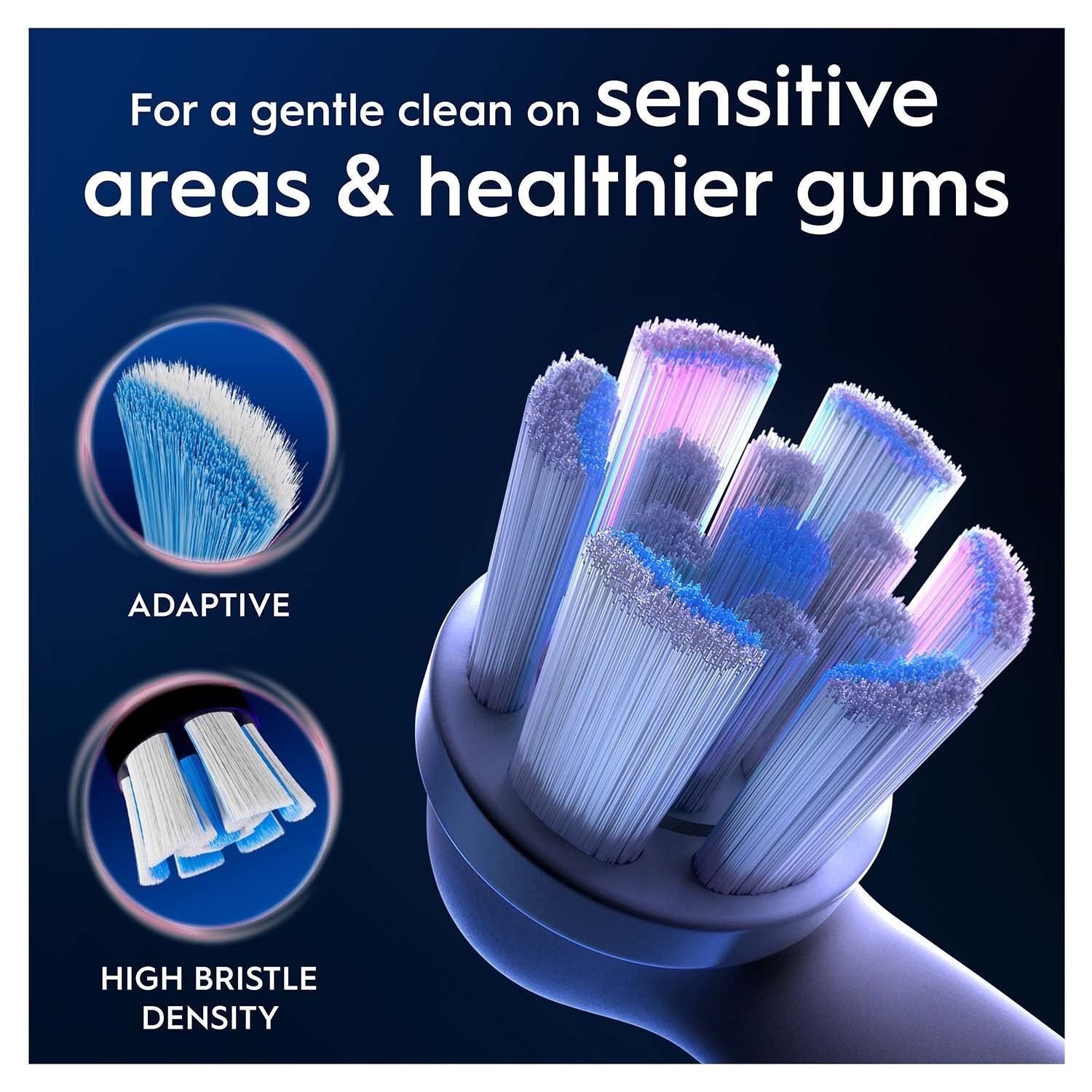 Toothbrush Heads, Gentle Care, White, 3-Pack