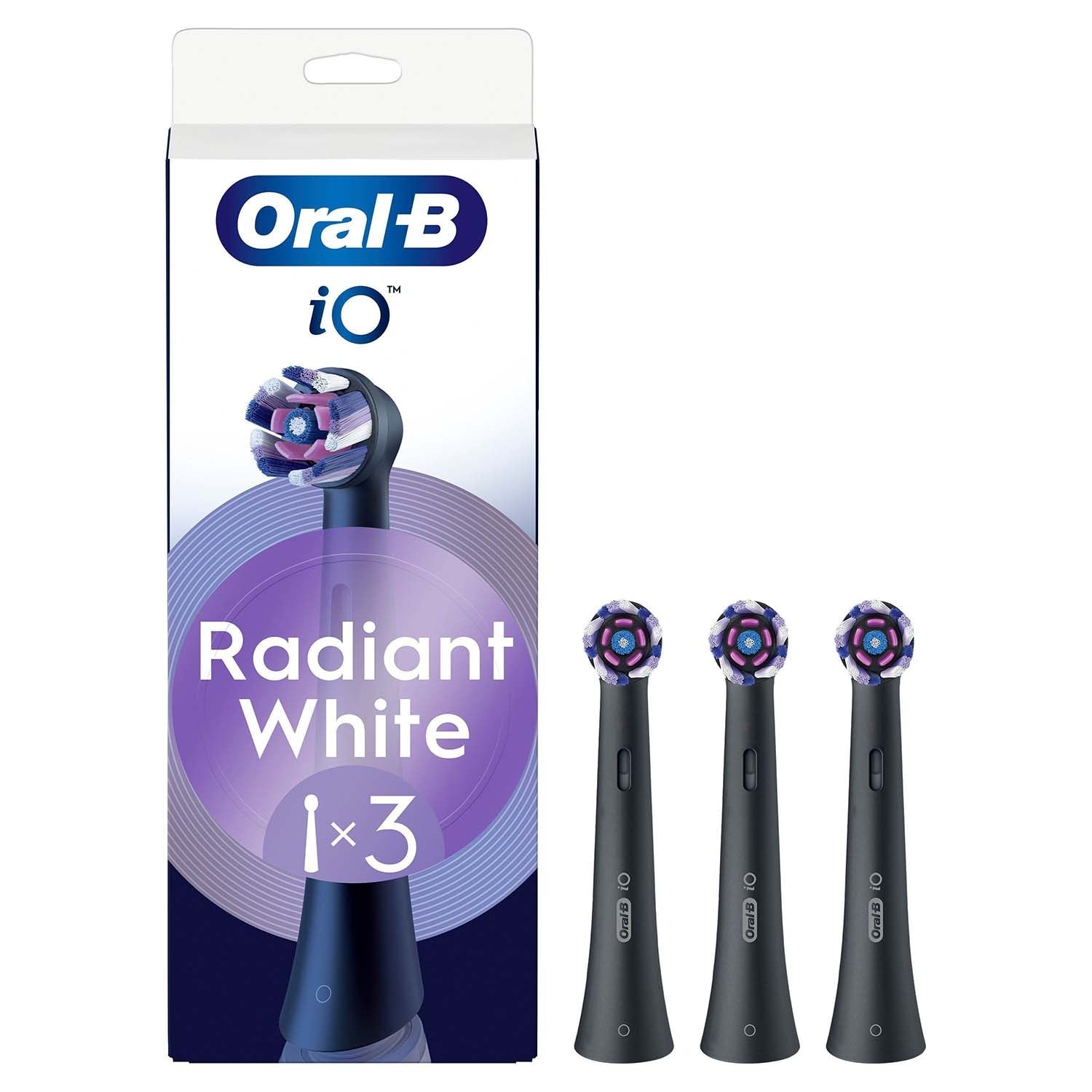 Toothbrush Heads, Radiant White & Black, 3-Pack