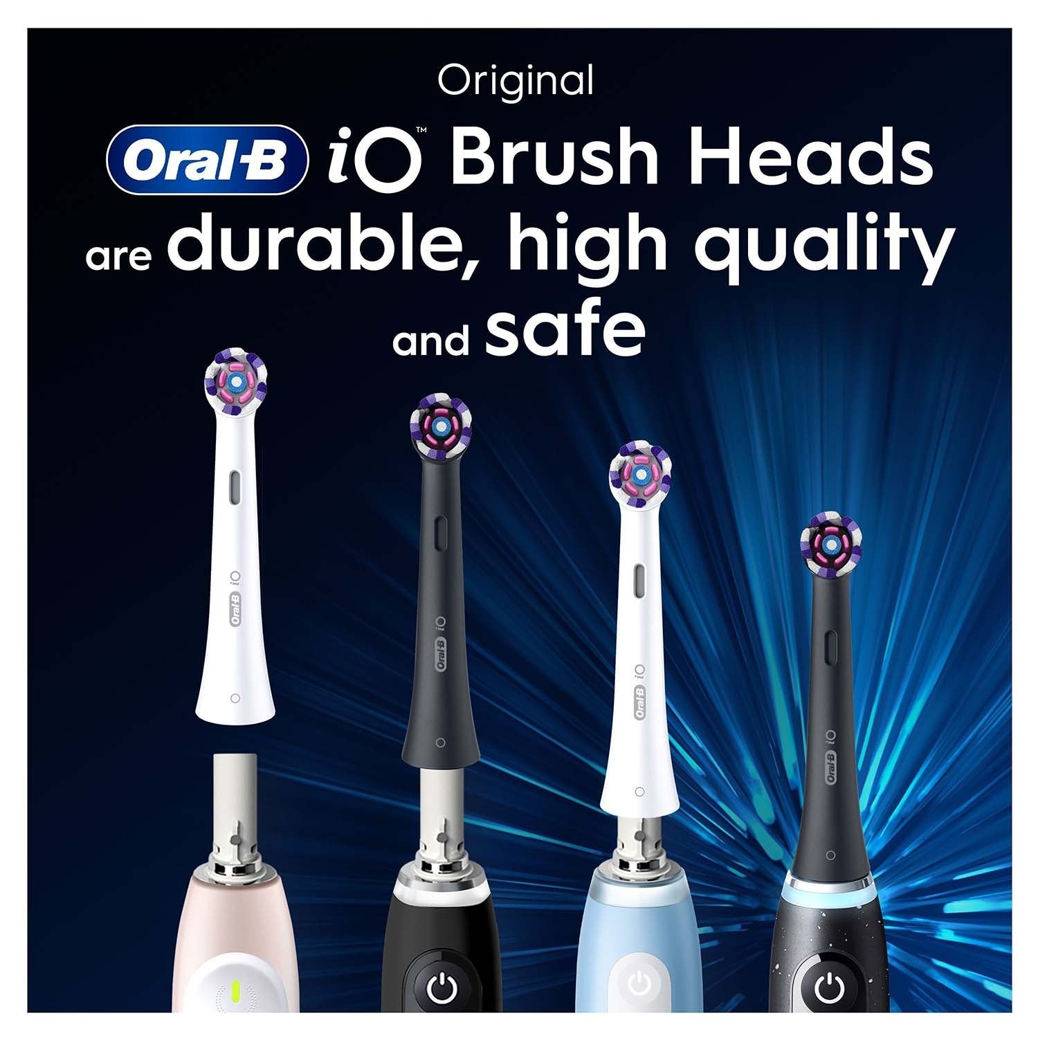 Toothbrush Heads, Radiant White & Black, 3-Pack