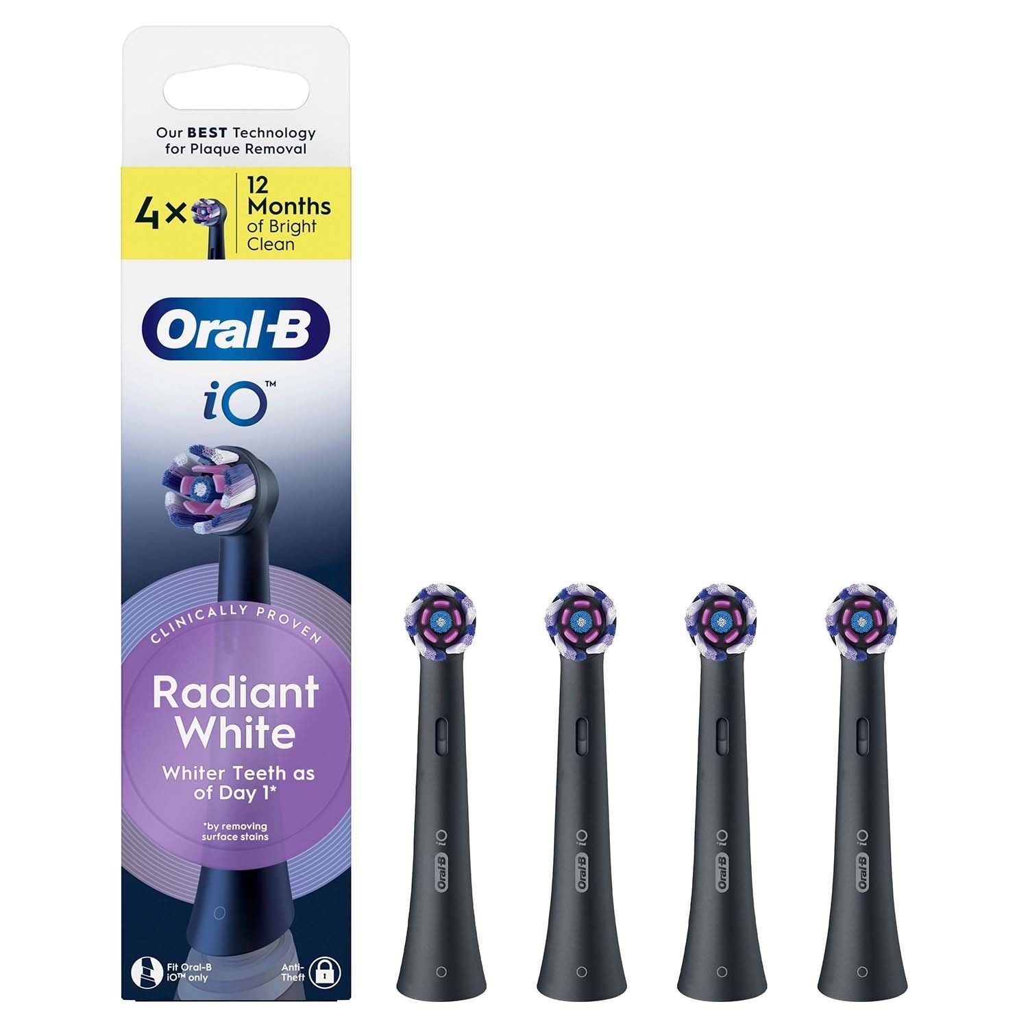 Toothbrush Heads, Radiant White, Pack of 4