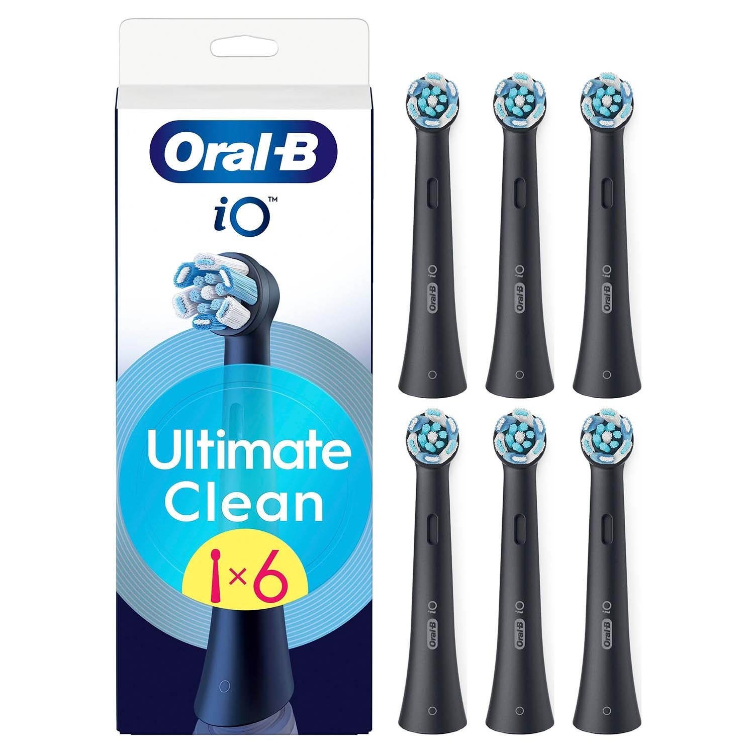 Toothbrush Heads, Ultimate Clean Black, Pack of 6
