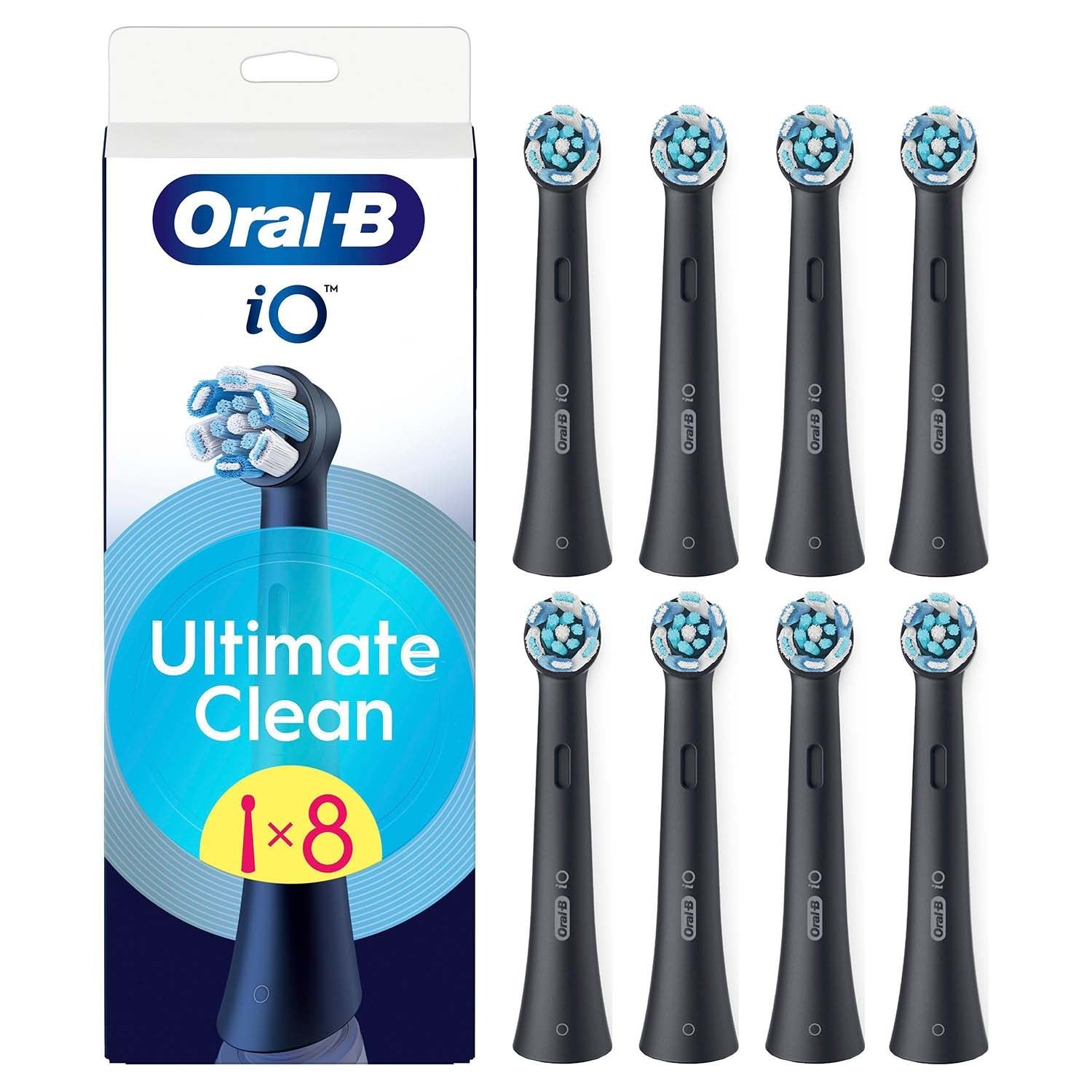 Toothbrush Heads, Ultimate Clean Black, Pack of 8