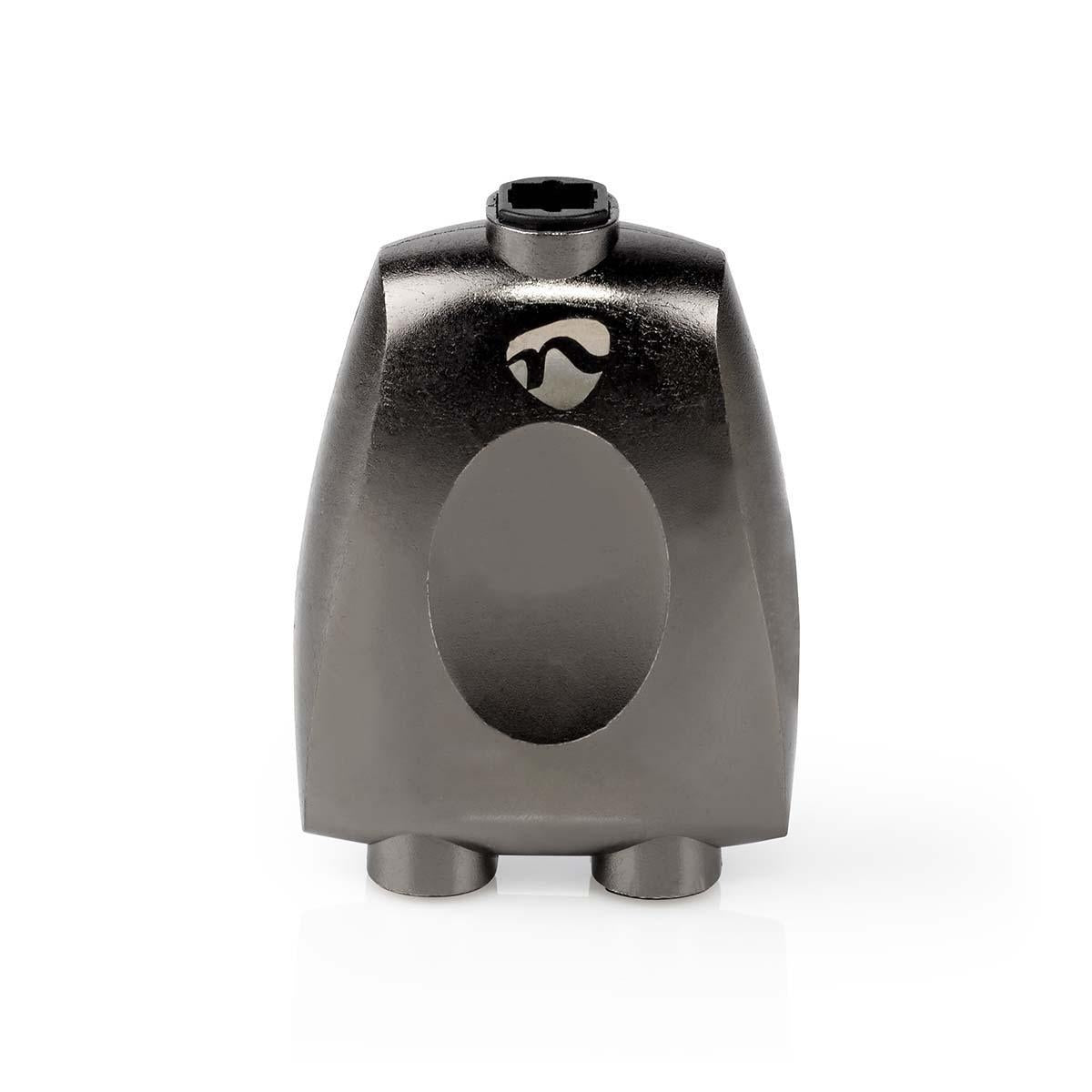 TosLink Adapter | TosLink Female | 2x TosLink Female | Splitters | Aluminum | Gray With Metal | 1 pc. | Box