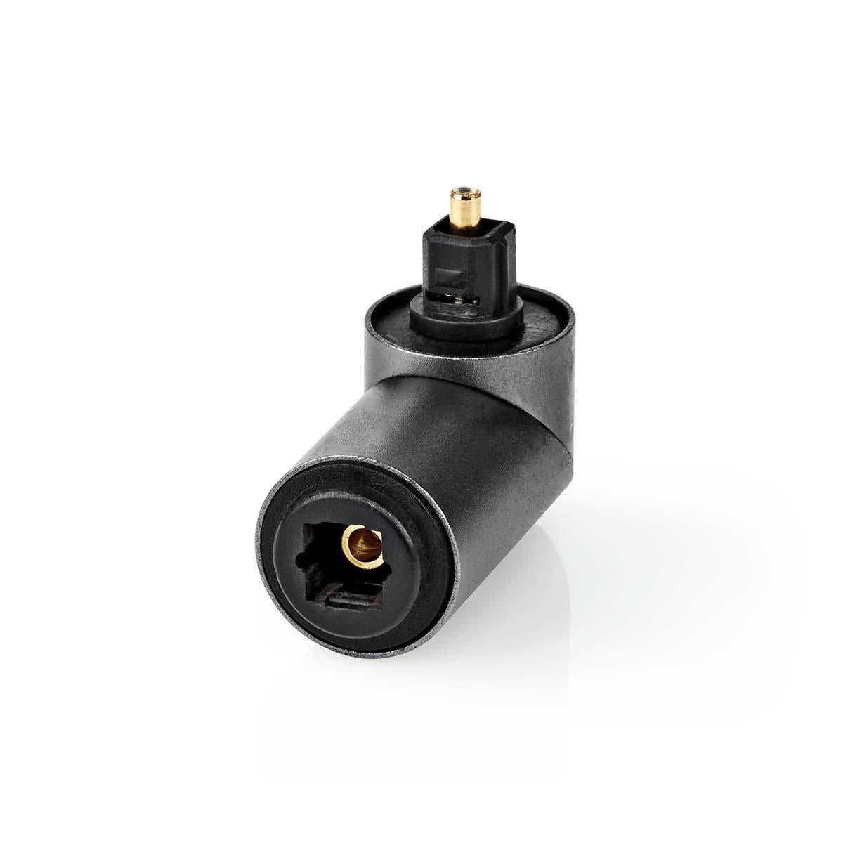 TosLink Adapter | TosLink Female | TosLink Male | Angled 90° | Aluminum | Gray With Metal | 1 pc. | Box