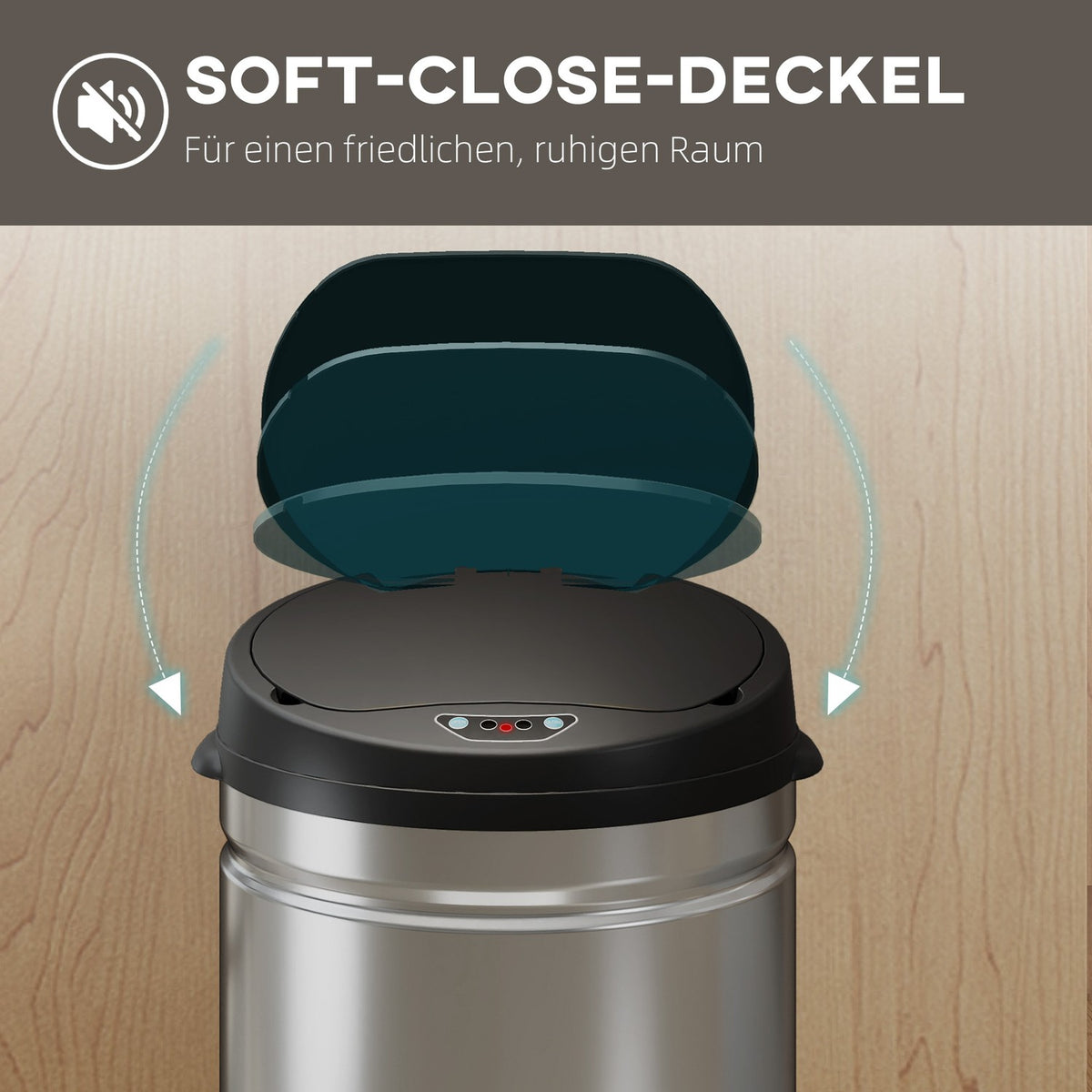 Touchless 30L Stainless Steel Sensor Trash Can