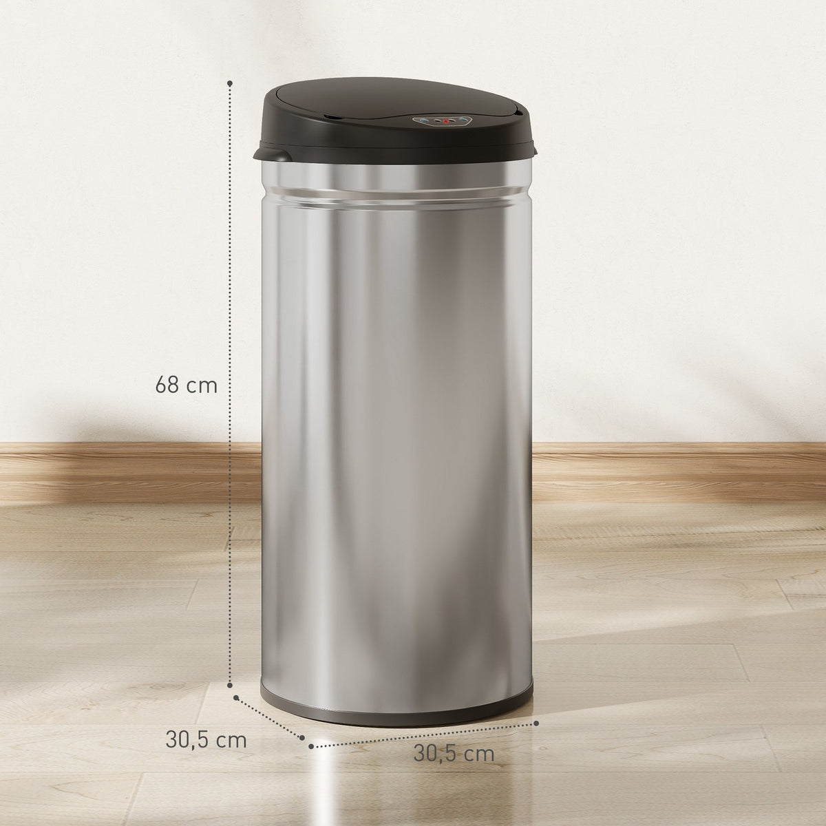 Touchless 42L Stainless Steel Sensor Trash Can