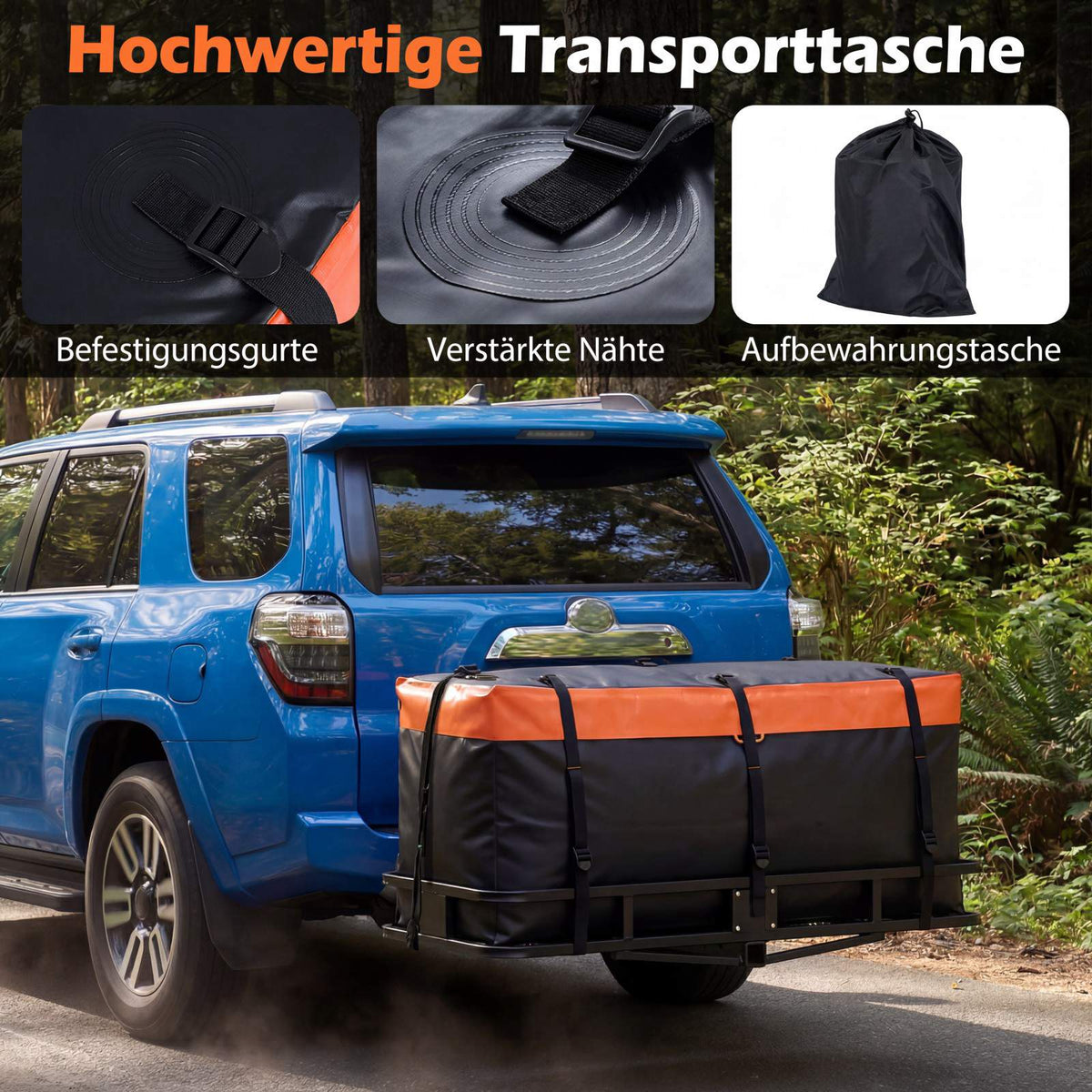 Tow Hitch Cargo Bag, 453L Waterproof PVC, Foldable