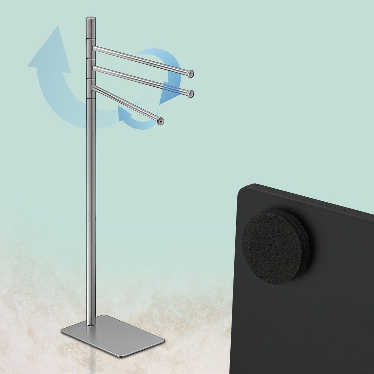 Towel Rack, 3 Bars, Stainless Steel, Freestanding