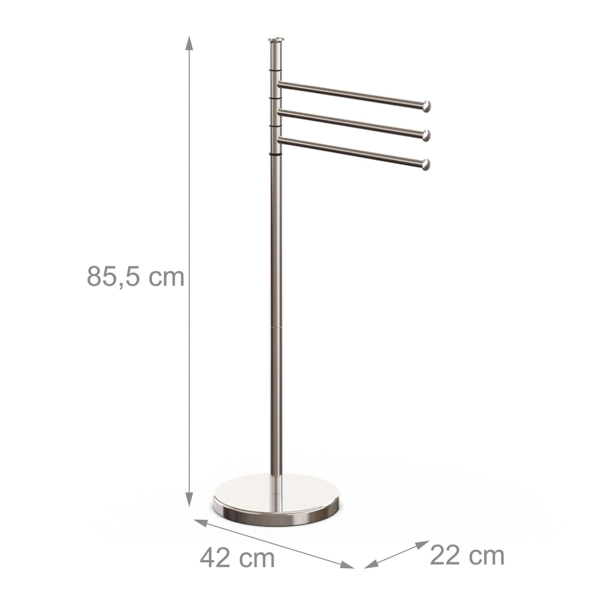 Towel Rack with 3 Swivelling Bars, Stainless Steel