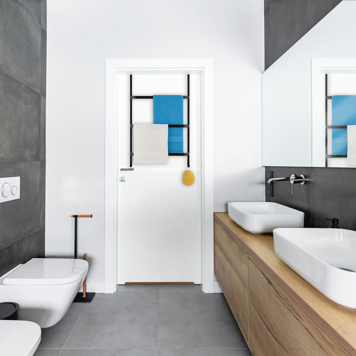Towel rack door