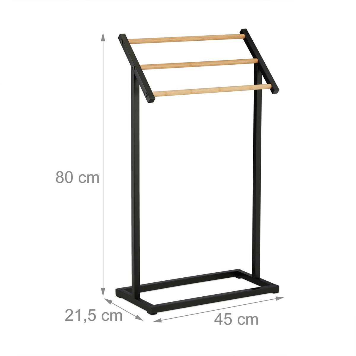 Towel rack with 3 rails