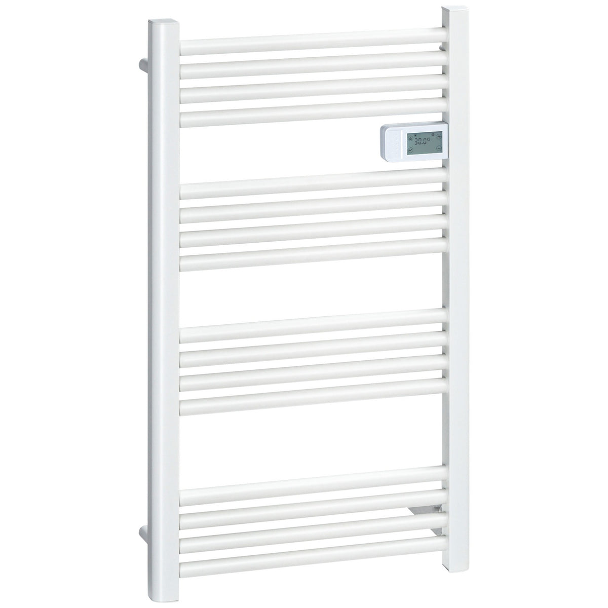 Towel radiator 540x960 mm bathroom radiator 16 heating elements with overheating protection wall mounting aluminum white for bathroom