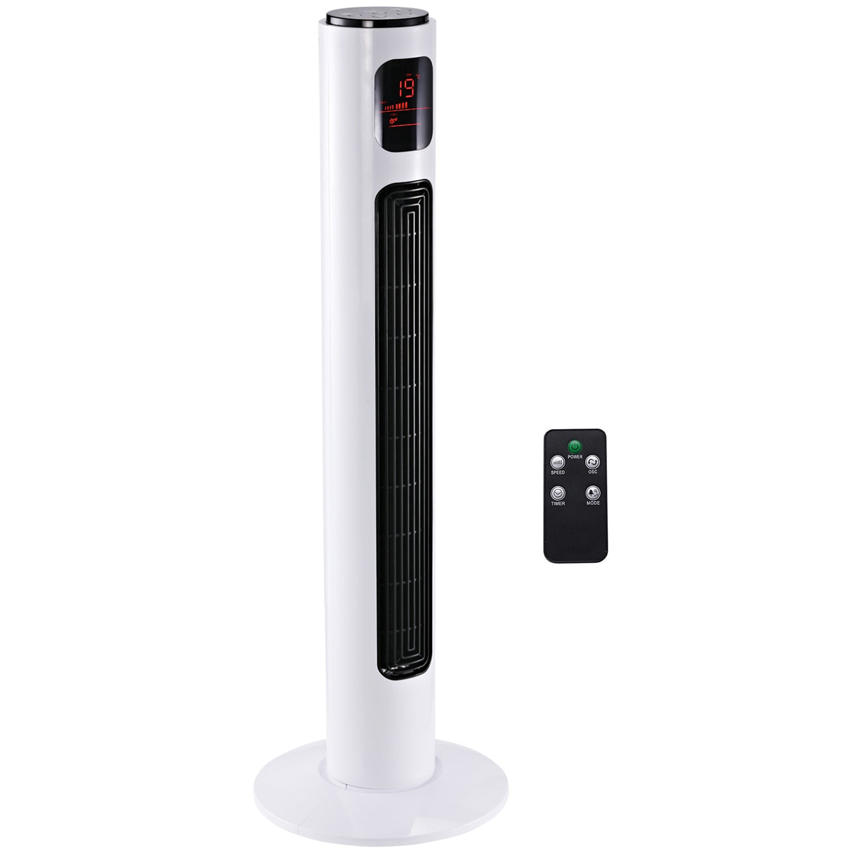 Tower Fan 70° Oscillating Pedestal Fan 96Cm 45W 3 Modes Abs Plastic White+Black