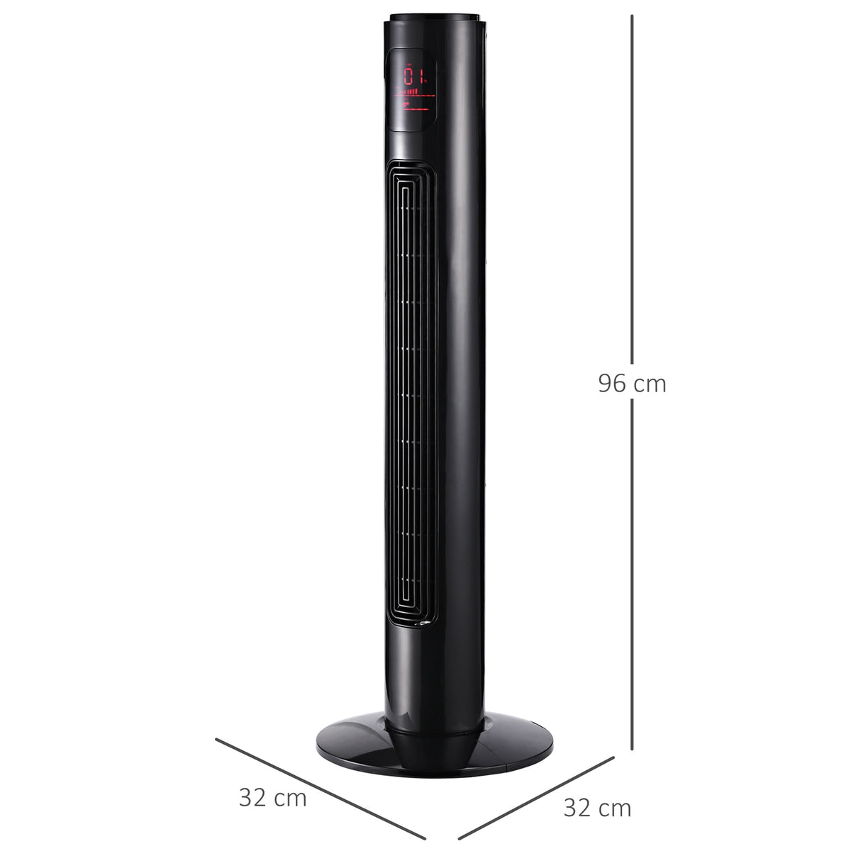 Tower Fan, Black, Remote Control, 3 Speeds, 70 Oscillation