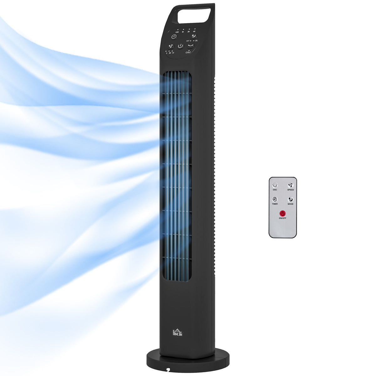 Tower Fan, Pedestal Fan with 3 Modes, Remote Control, 50W Fan with 4H Timer, 75° Oscillation, for Bedroom, Black |