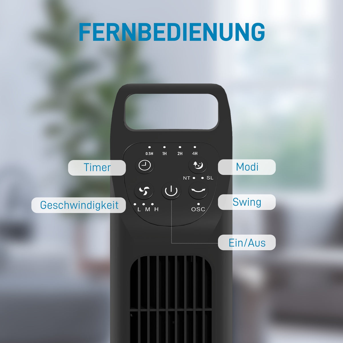 Tower Fan, Pedestal Fan with 3 Modes, Remote Control, 50W Fan with 4H Timer, 75° Oscillation, for Bedroom, Black |