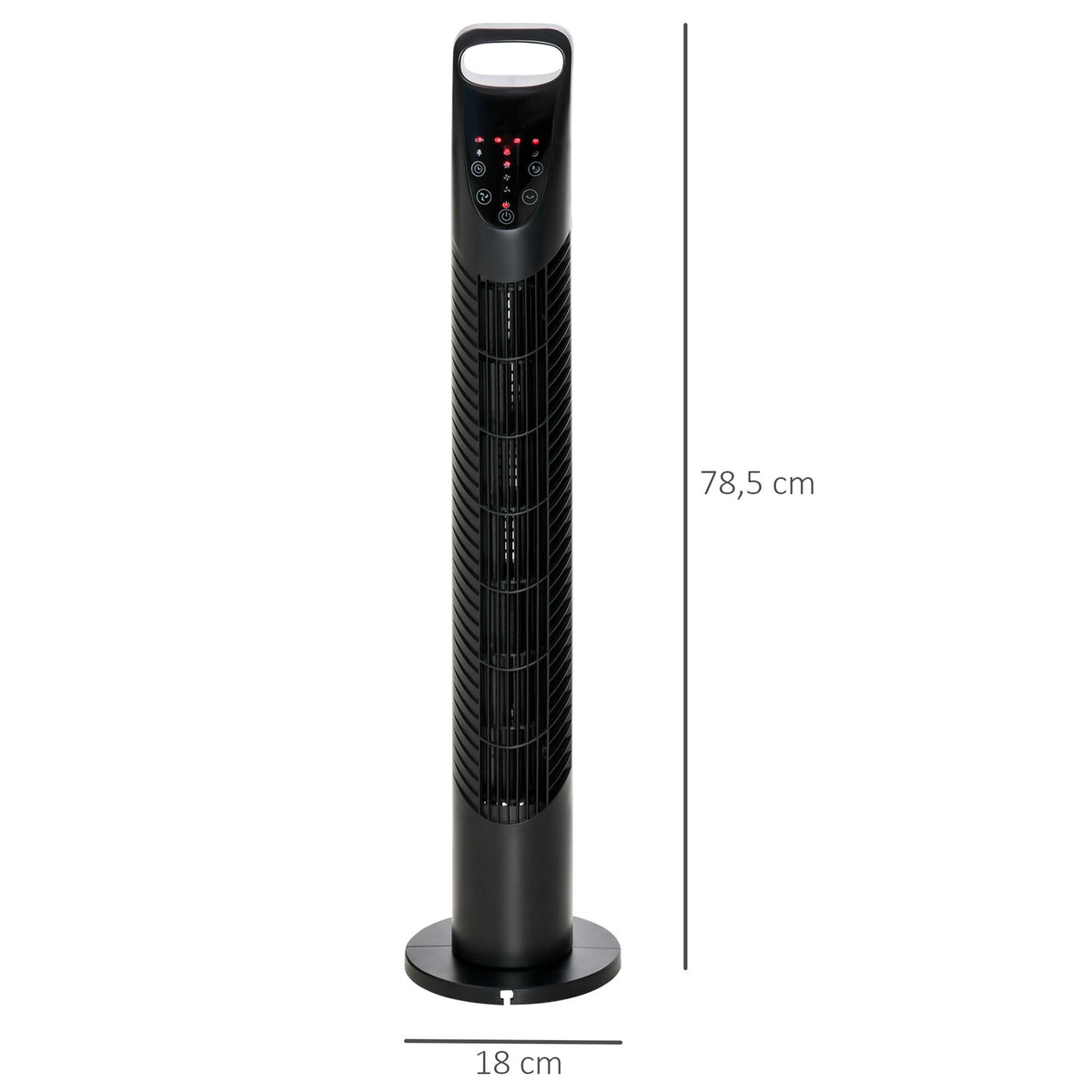 Tower Fan Quiet Stand Fan 3 Levels 7.5H Timer 40W Remote Control 70° Oscillation Bedroom Black