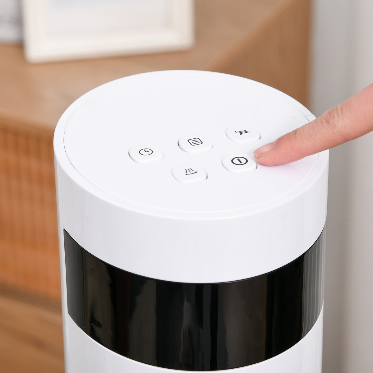 Tower Fan With Remote Control 85° Oscillating, 110Cm, 50W, 3 Modes & Speeds, Steel, White