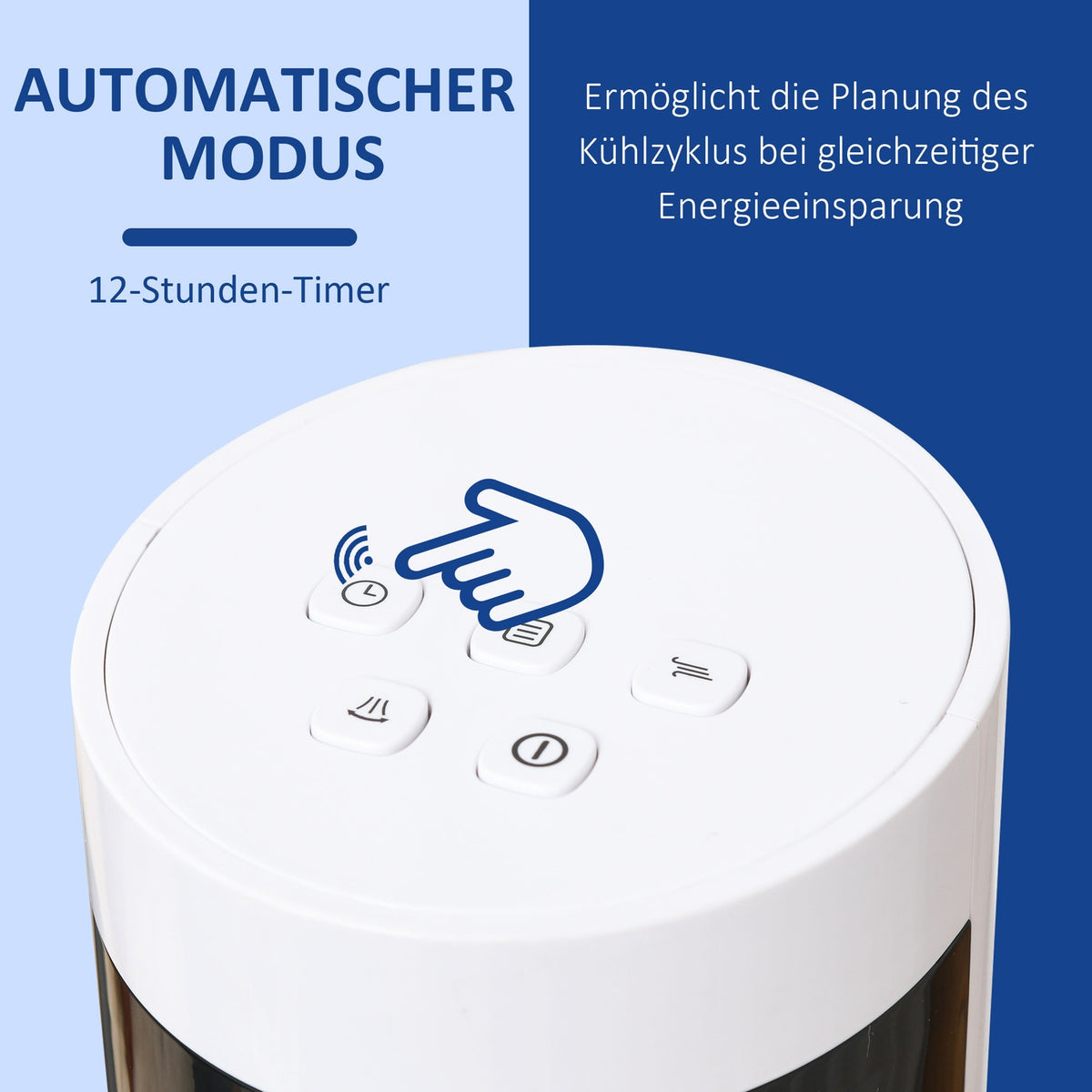 Tower Fan With Remote Control 85° Oscillating, 110Cm, 50W, 3 Modes & Speeds, Steel, White