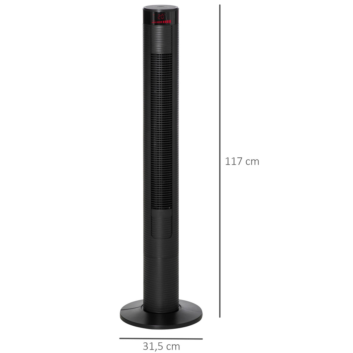 Tower Fan With Remote Control Column Fan With Timer, 45 W, Pedestal Fan, Four Modes, 70° Oscillation, Abs, Black