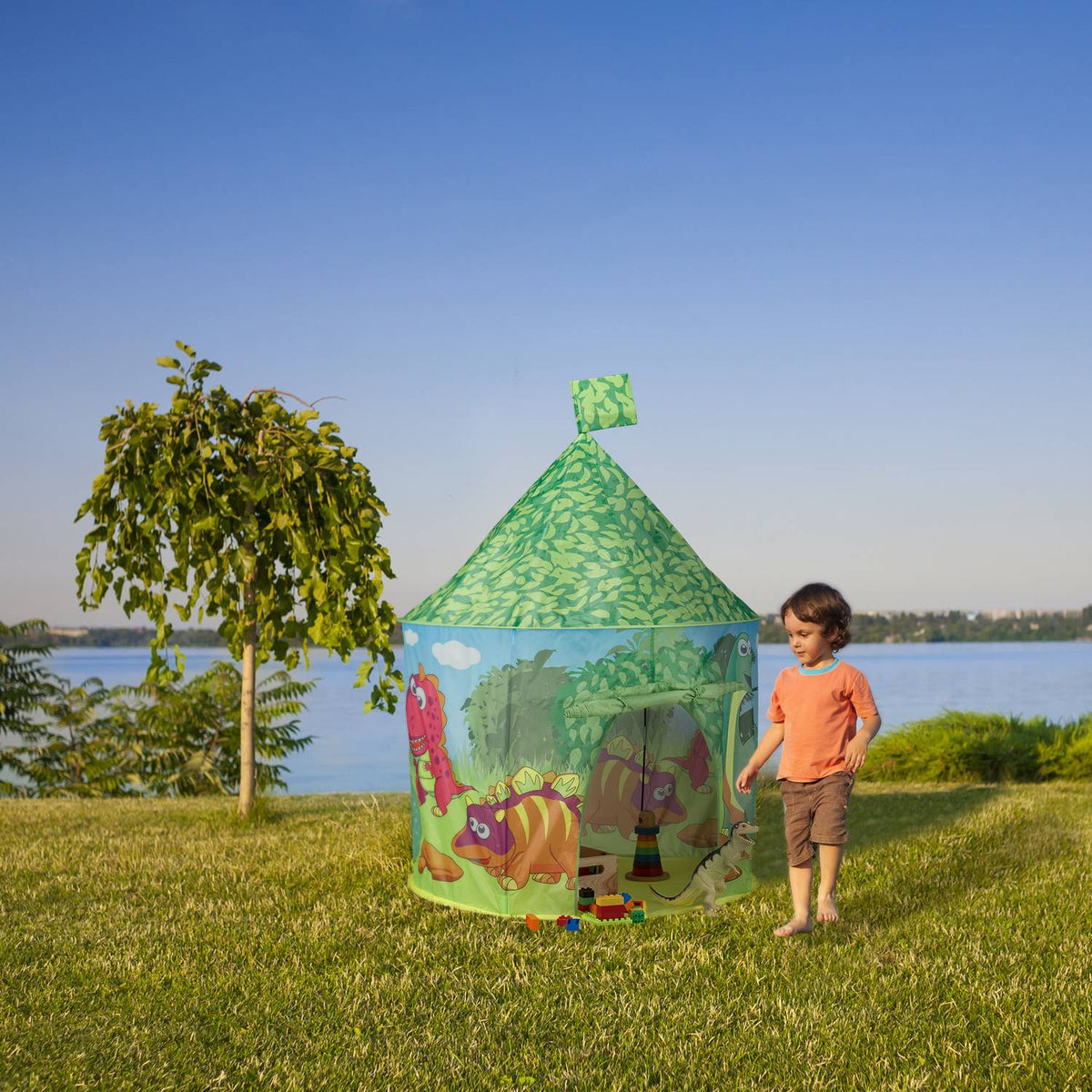 Toy tent dinosaur green