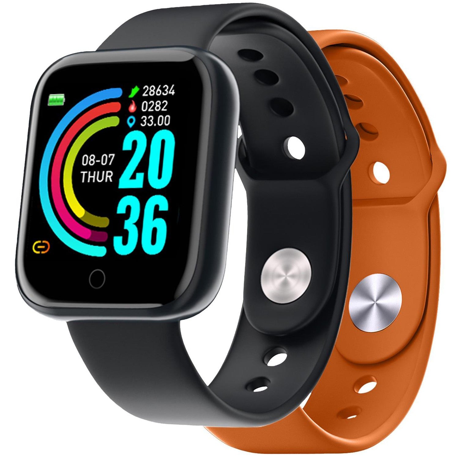 Trainerbeat Smartwatch with two bracelets Black + Orange