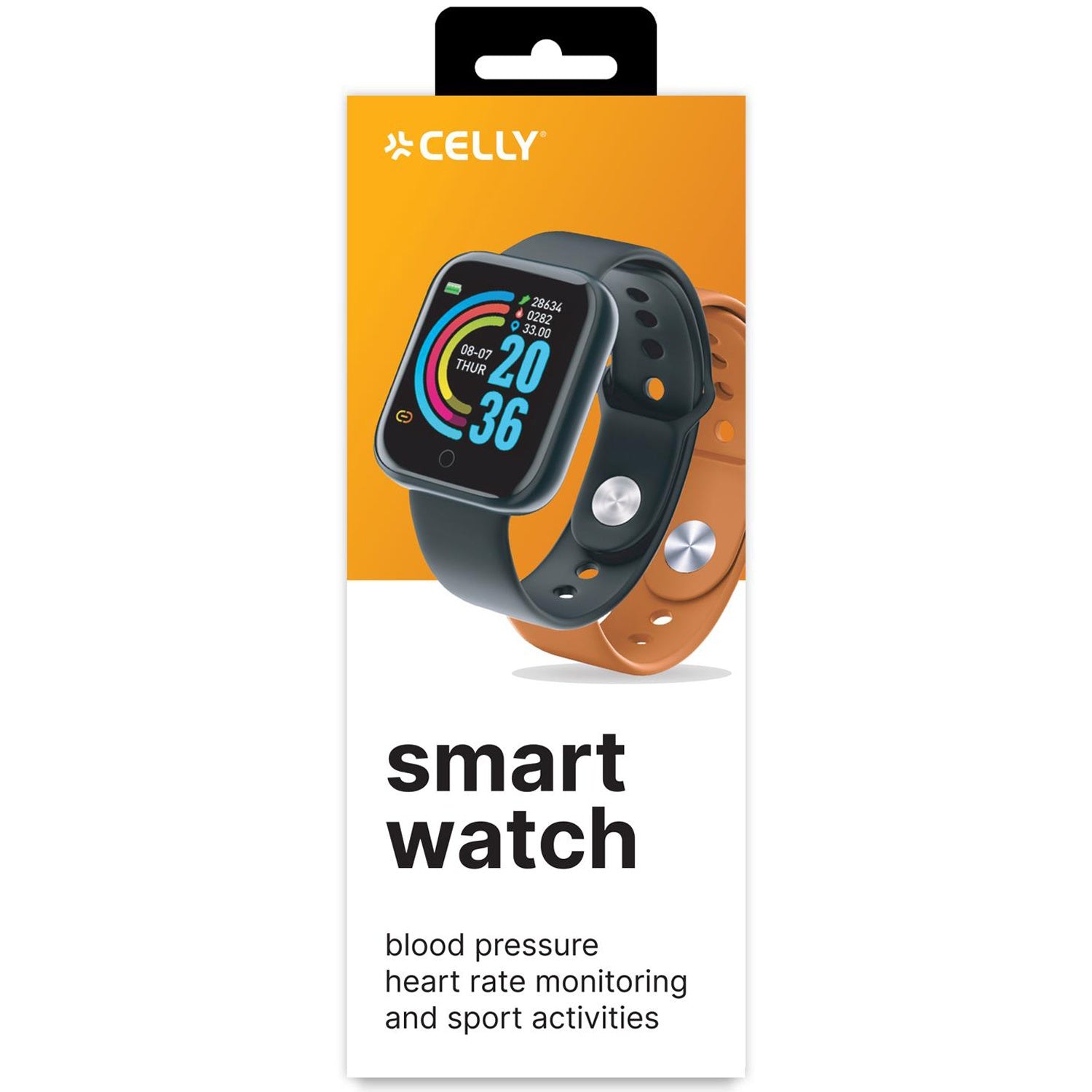 Trainerbeat Smartwatch with two bracelets Black + Orange