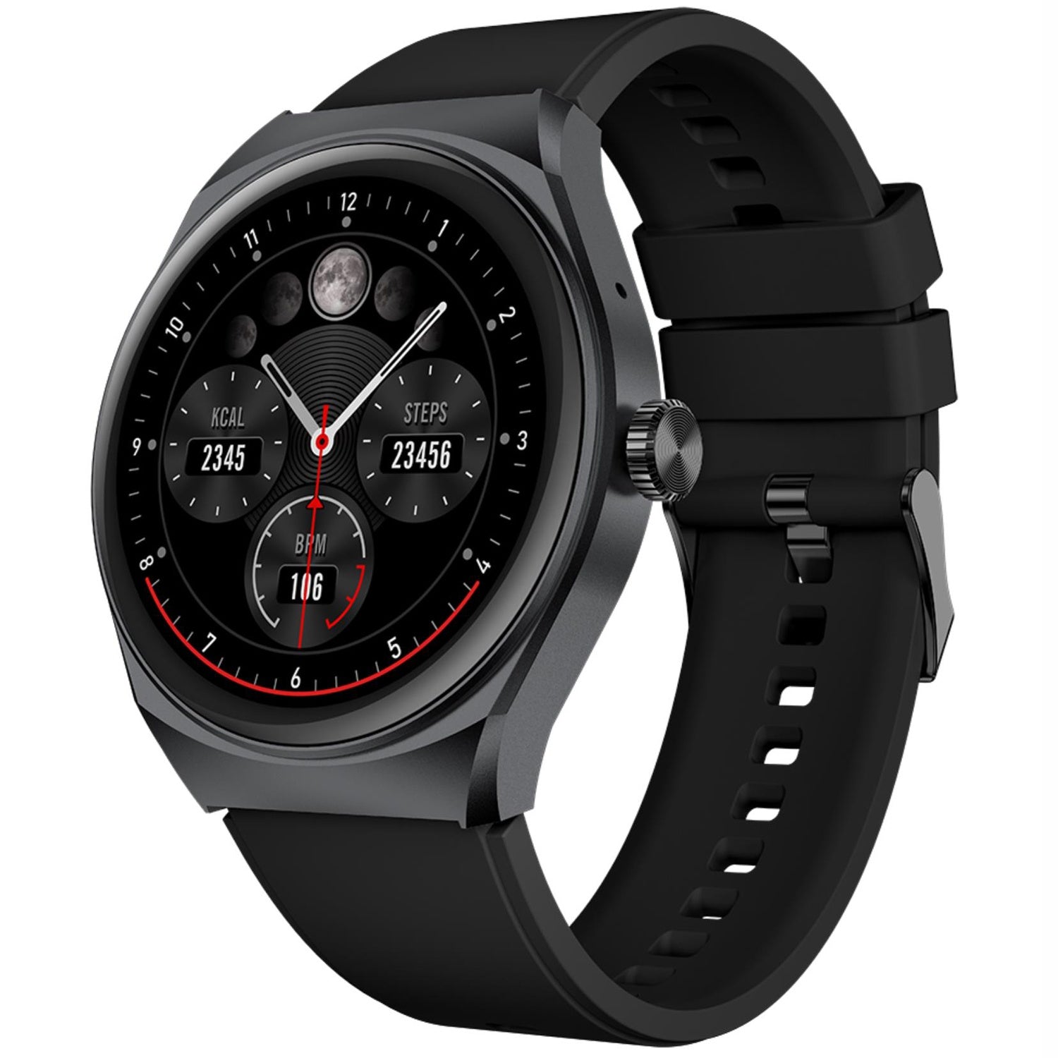Trainerhalo Smartwatch with round dial Black