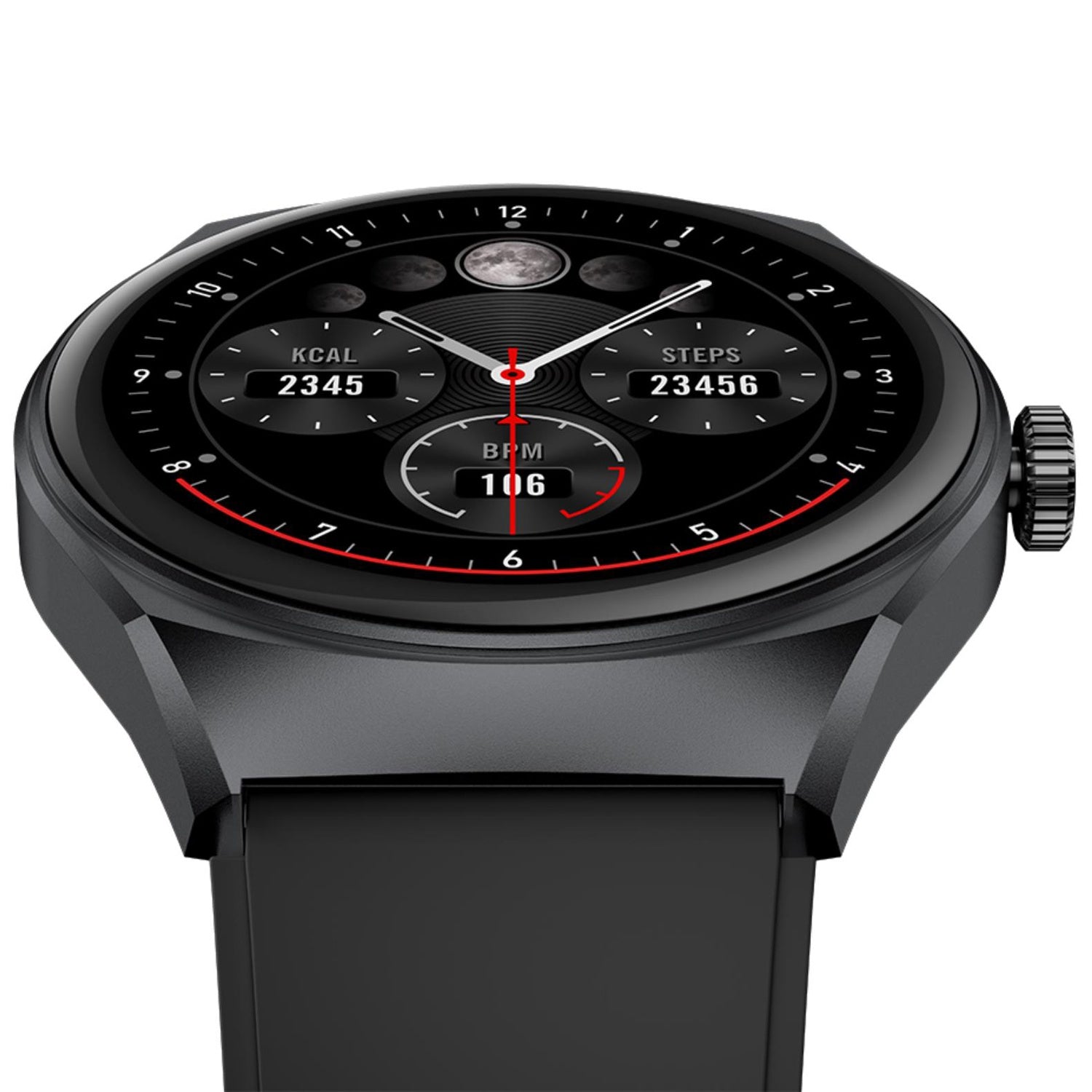 Trainerhalo Smartwatch with round dial Black