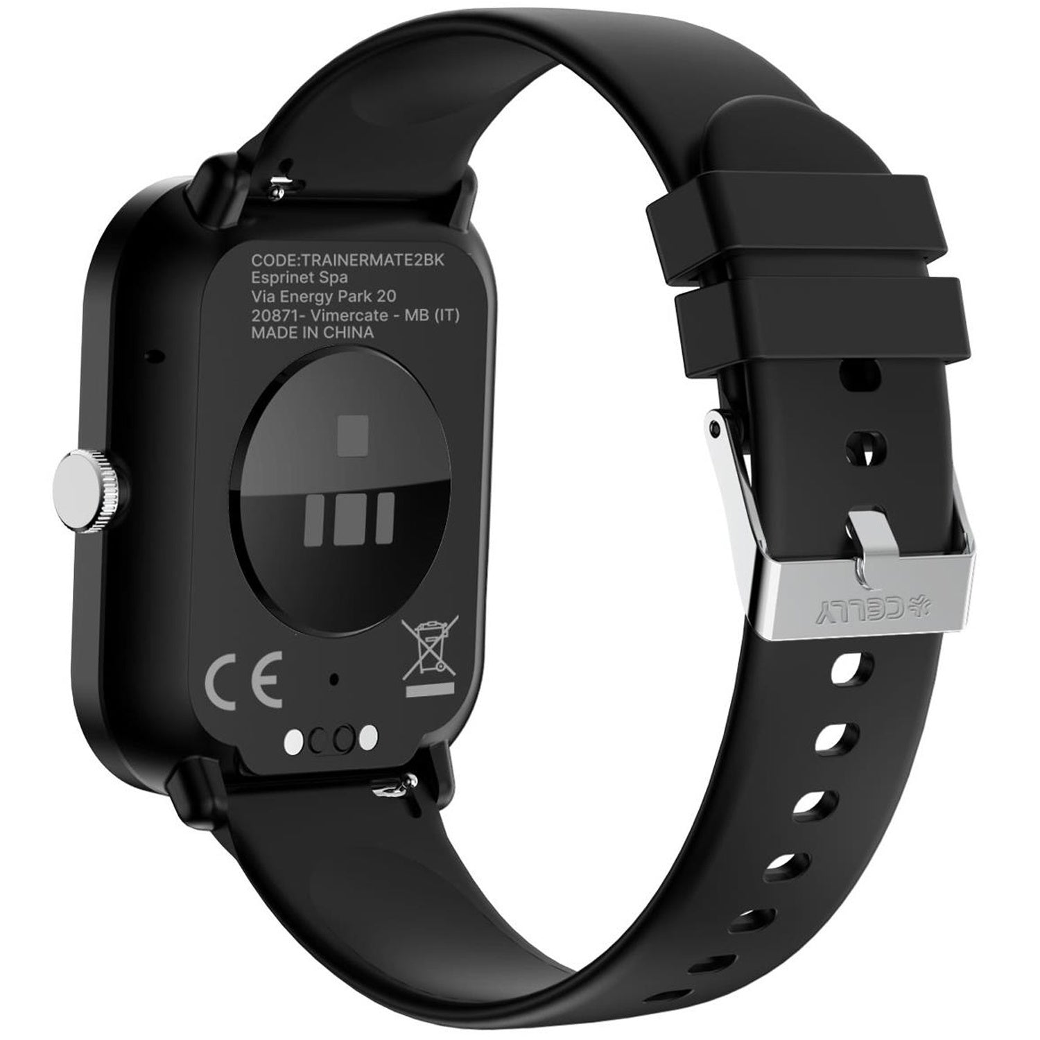 Trainermate 2 Smartwatch with rectangular dial Black