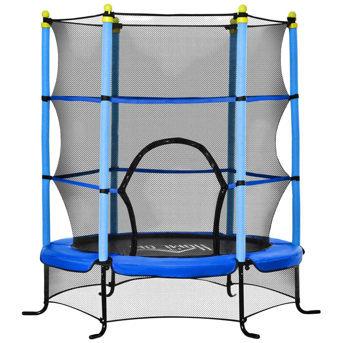 Trampoline Ø163 Cm Garden Trampoline Mini Trampoline For Children With Safety Net Edge Cover For Indoor And Outdoor Steel Blue Up To 45 Kg